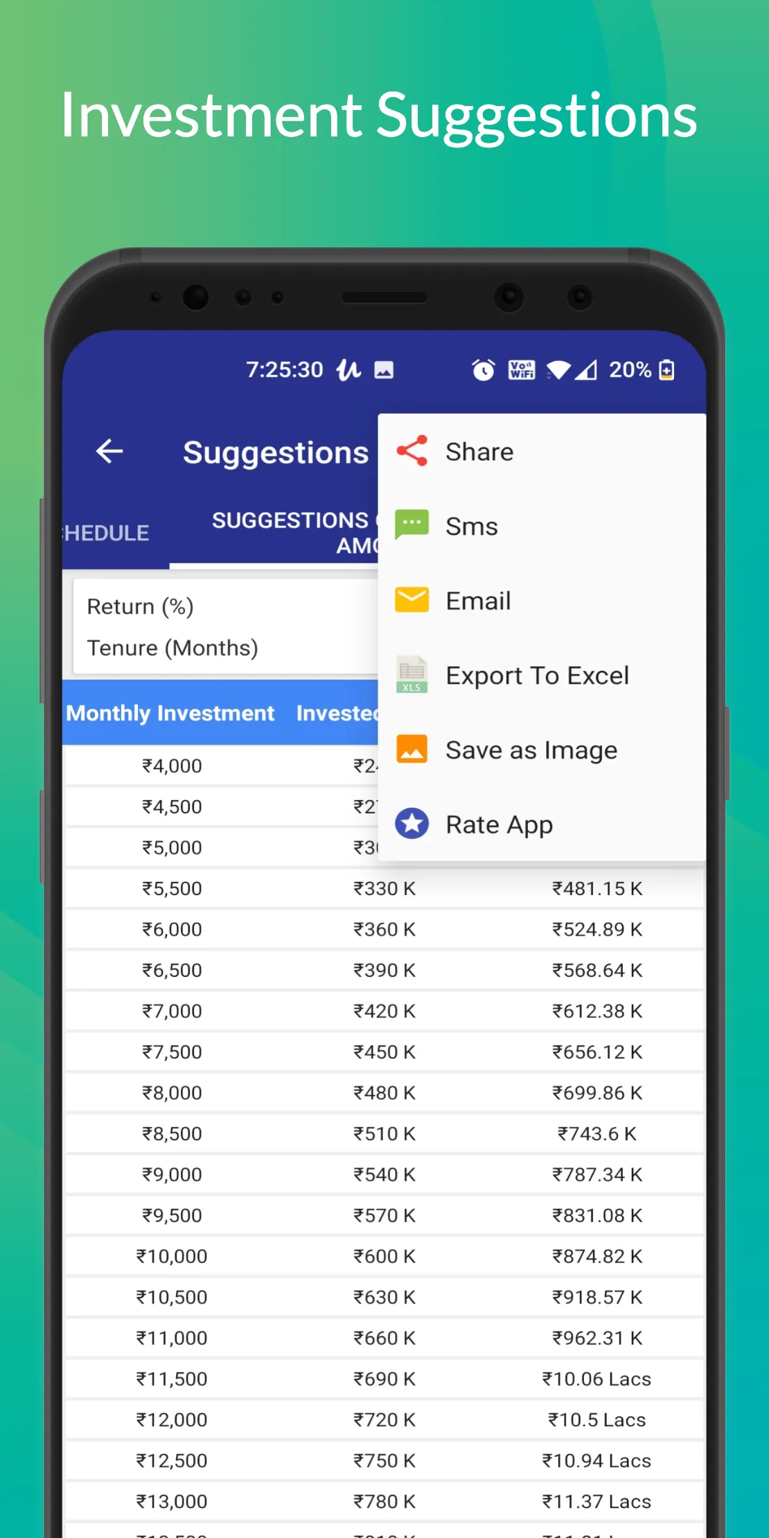 SIP Planner & SIP Calculator | Indus Appstore | Screenshot