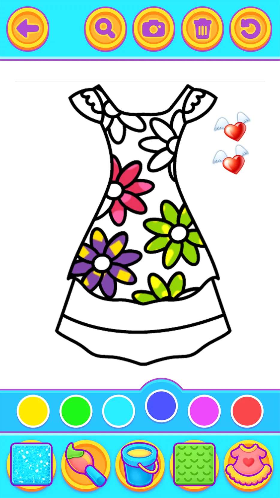 Glitter Dress Coloring | Indus Appstore | Screenshot