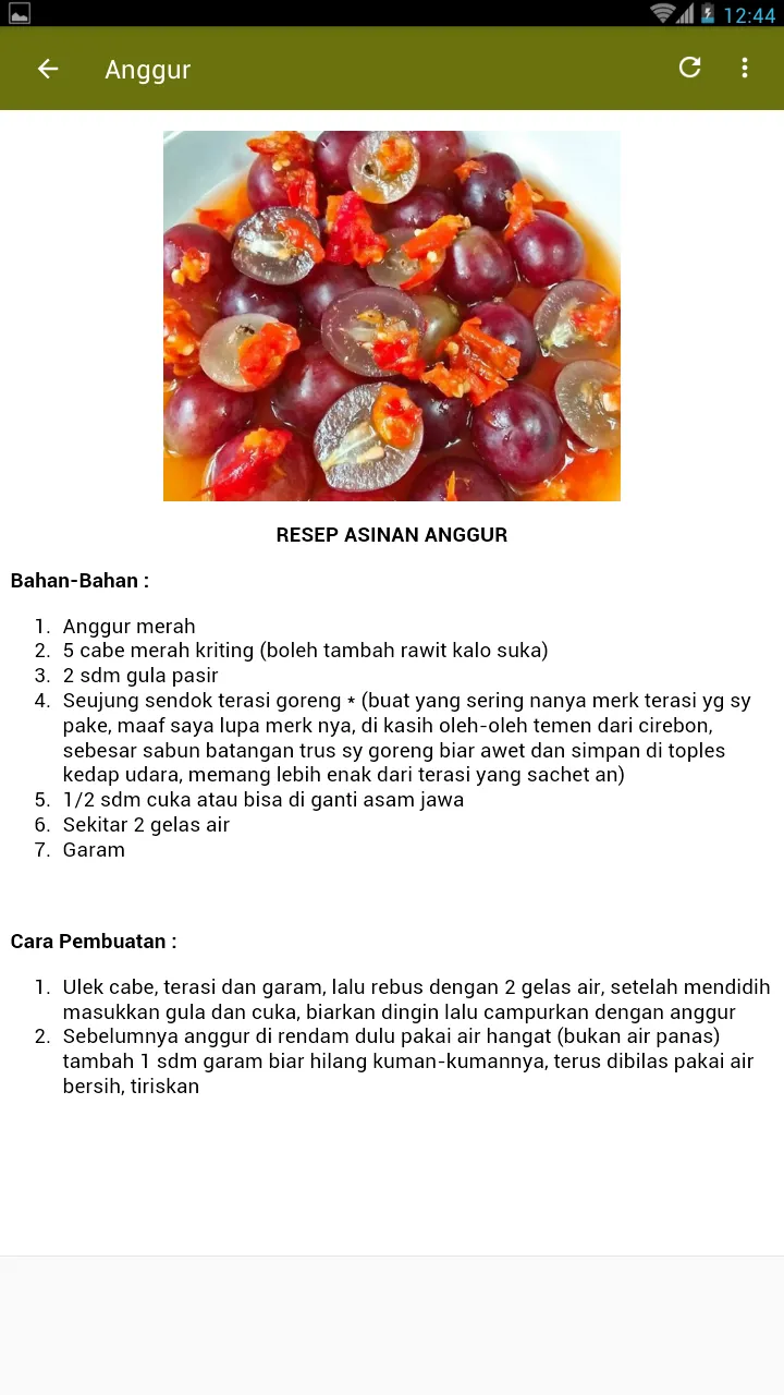 resep asinan terlengkap | Indus Appstore | Screenshot