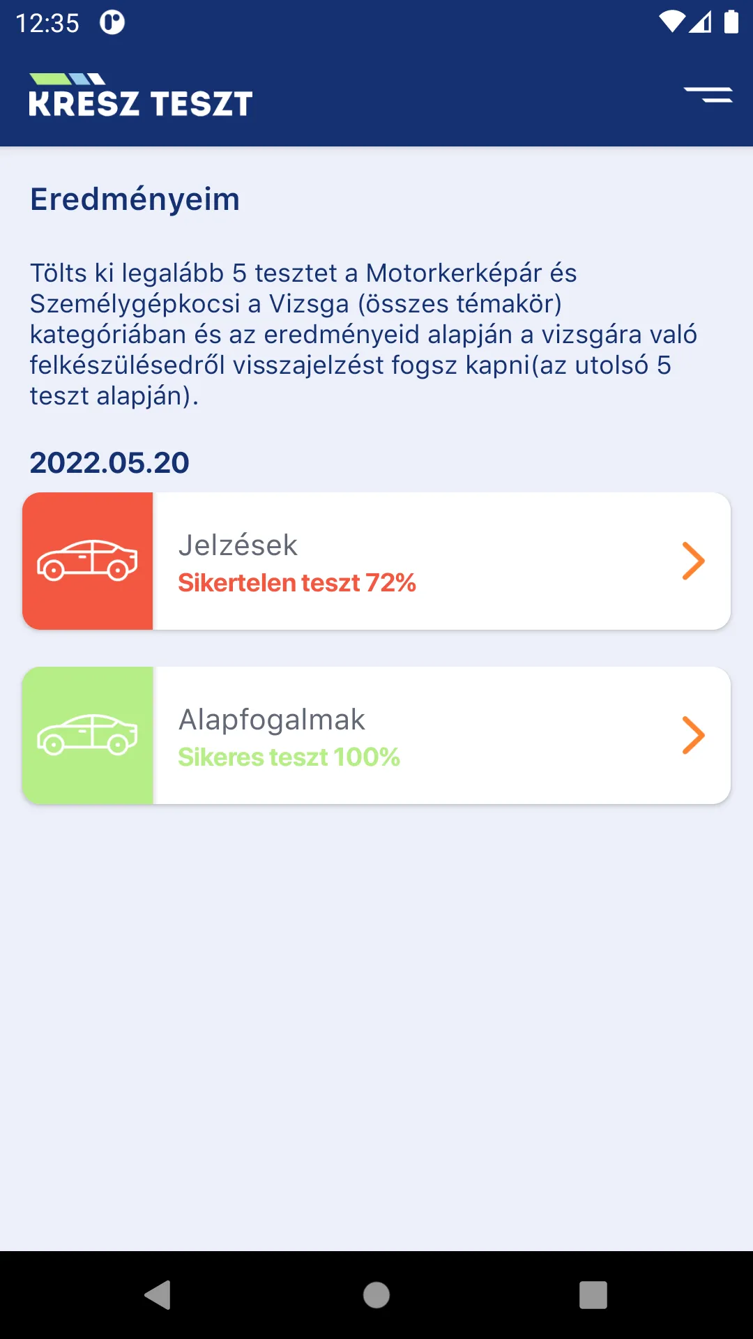 KreszTeszt | Indus Appstore | Screenshot