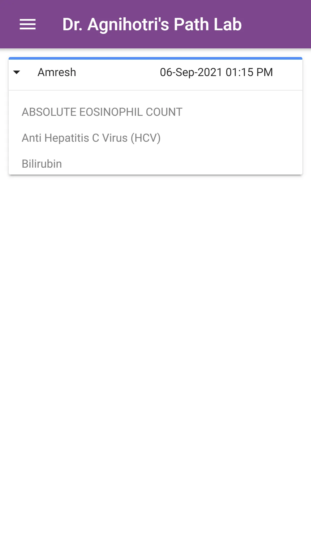 Dr.Agnihotri's path lab | Indus Appstore | Screenshot