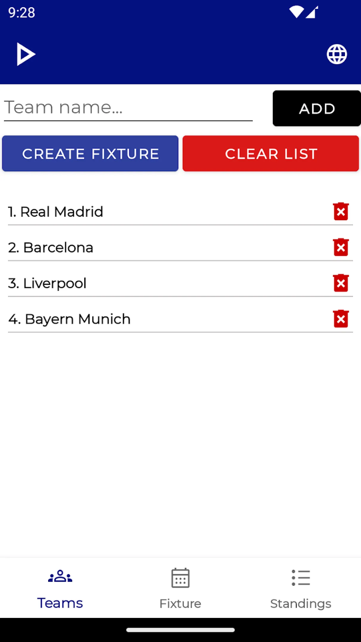 Fixture & Points Table Maker | Indus Appstore | Screenshot