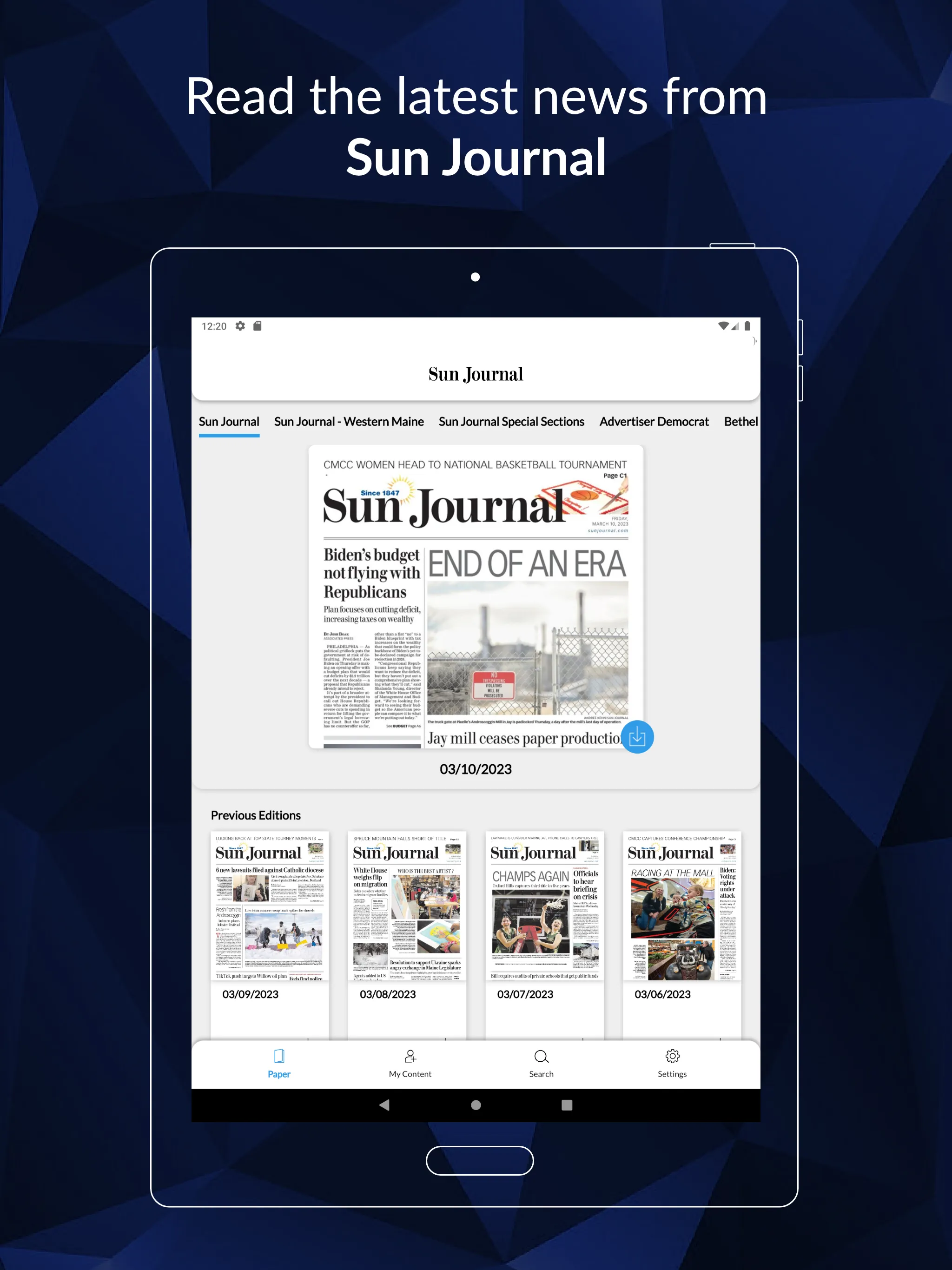 Sun Journal e-Edition | Indus Appstore | Screenshot