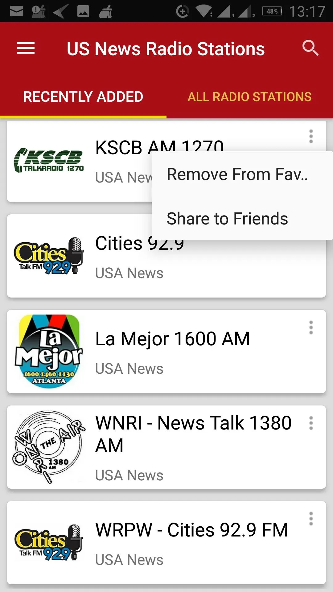 USA News Radio Stations | Indus Appstore | Screenshot