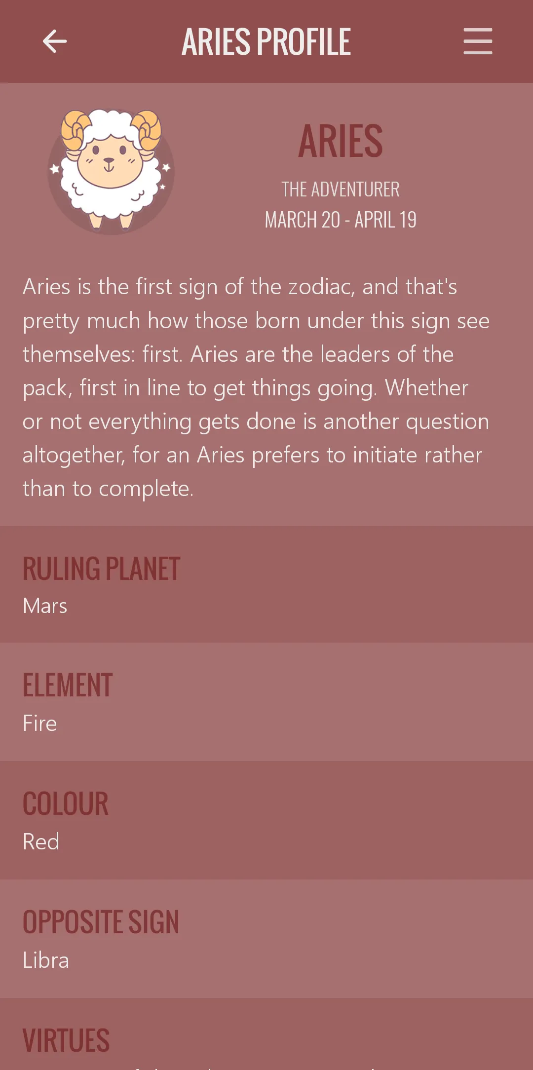 Aries Horoscope | Indus Appstore | Screenshot