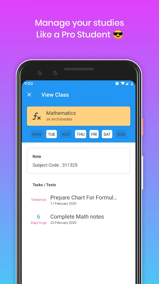 My Classes - Timetable & Study | Indus Appstore | Screenshot