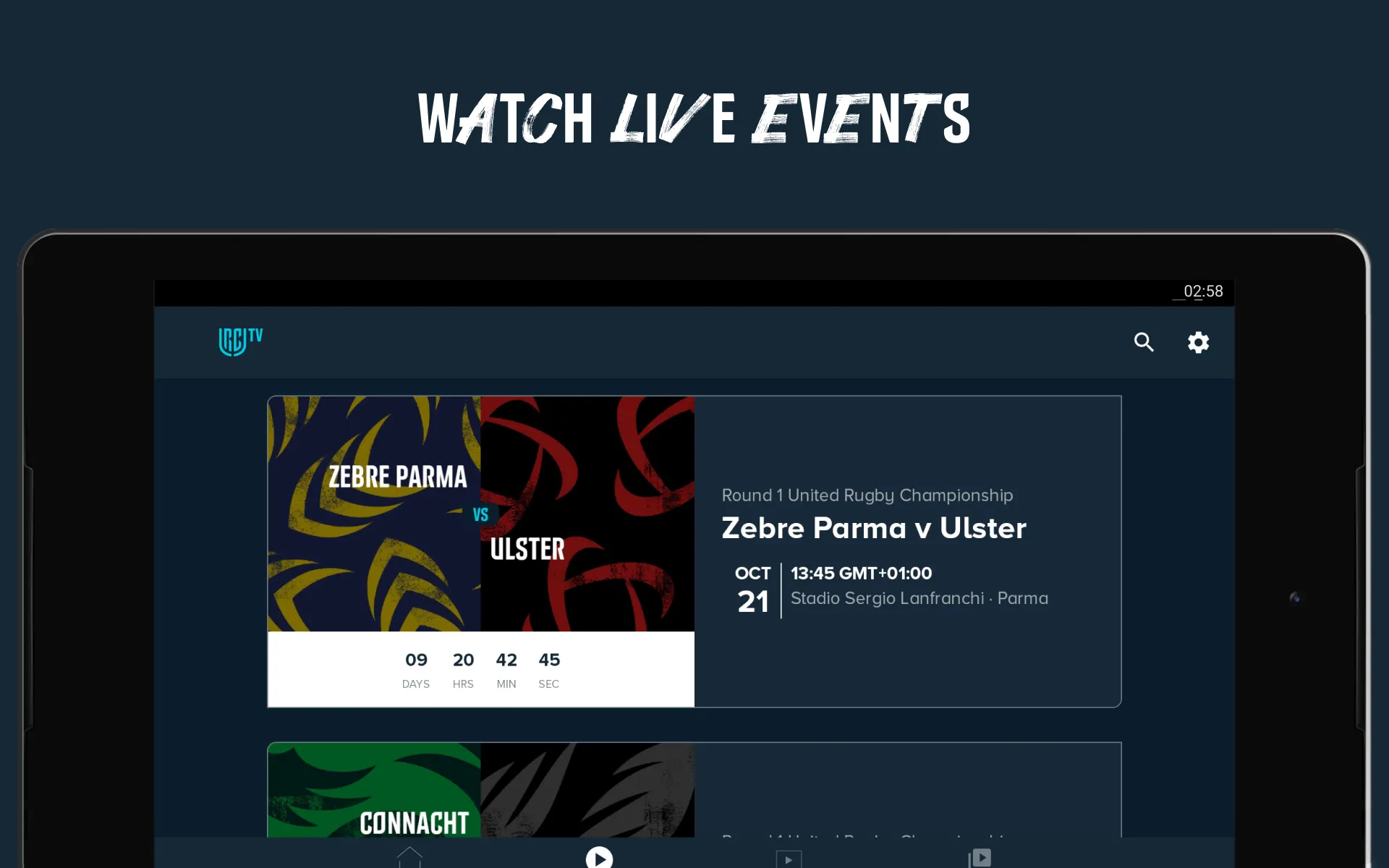 URC TV: Watch Live URC Rugby | Indus Appstore | Screenshot