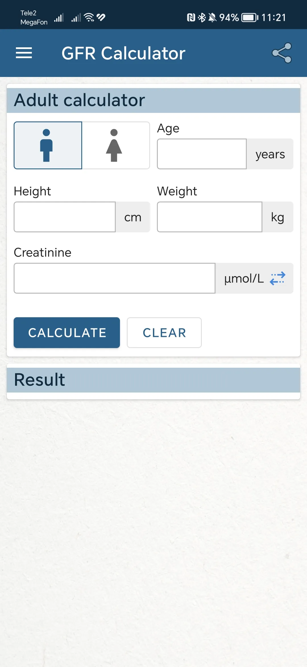 GFR Calculator | Indus Appstore | Screenshot