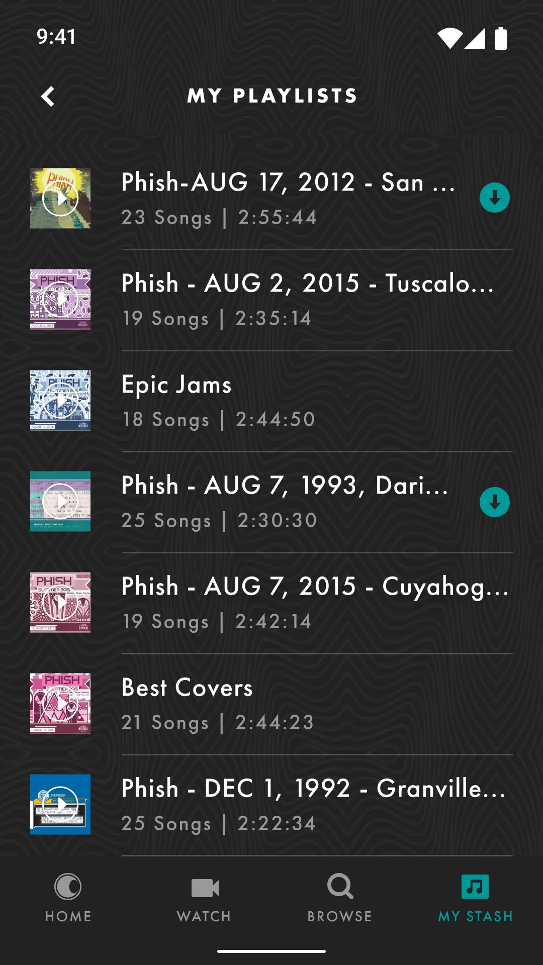 LivePhish | Indus Appstore | Screenshot