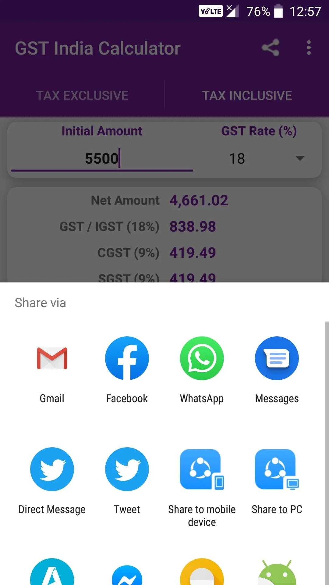 GST India Calculator | Indus Appstore | Screenshot