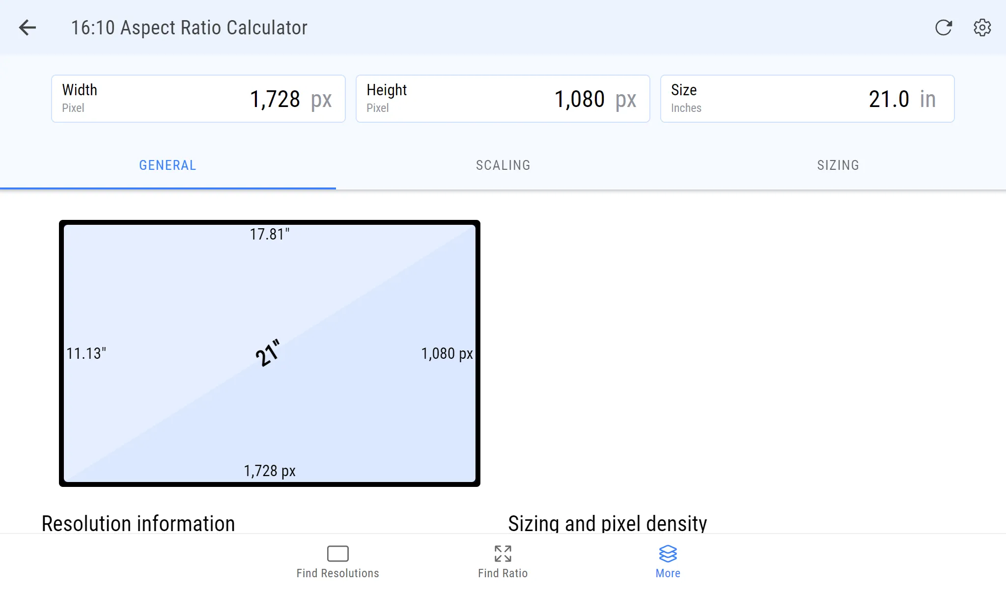 Aspect Ratio Calculator | Indus Appstore | Screenshot