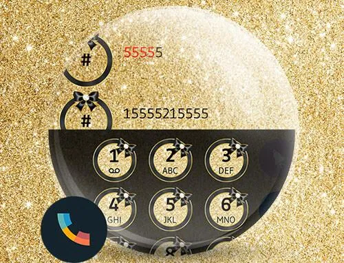 Theme Dialer Glitter Gold Bow | Indus Appstore | Screenshot