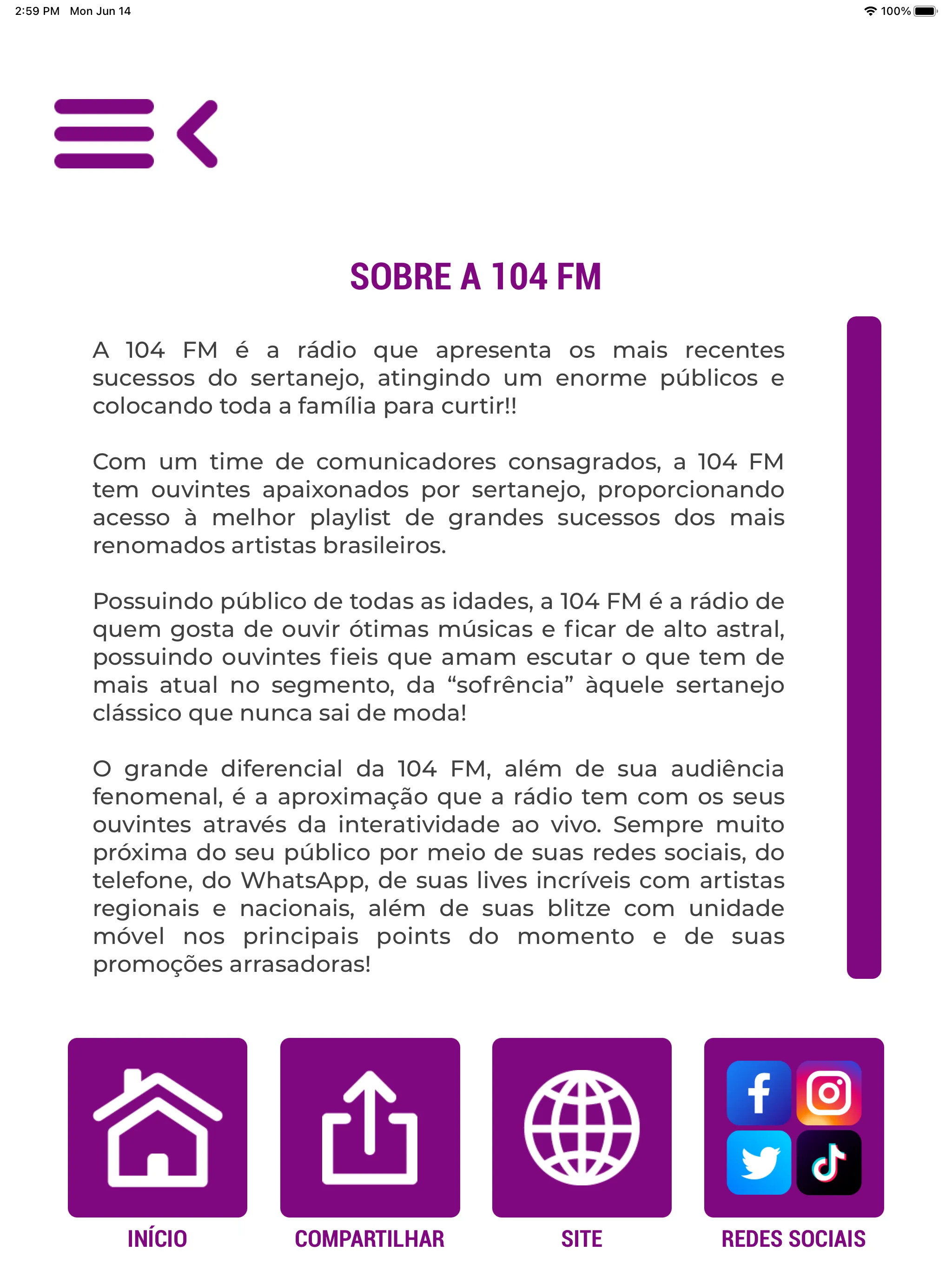 Rádio 104 FM - 104,1 FM | Indus Appstore | Screenshot