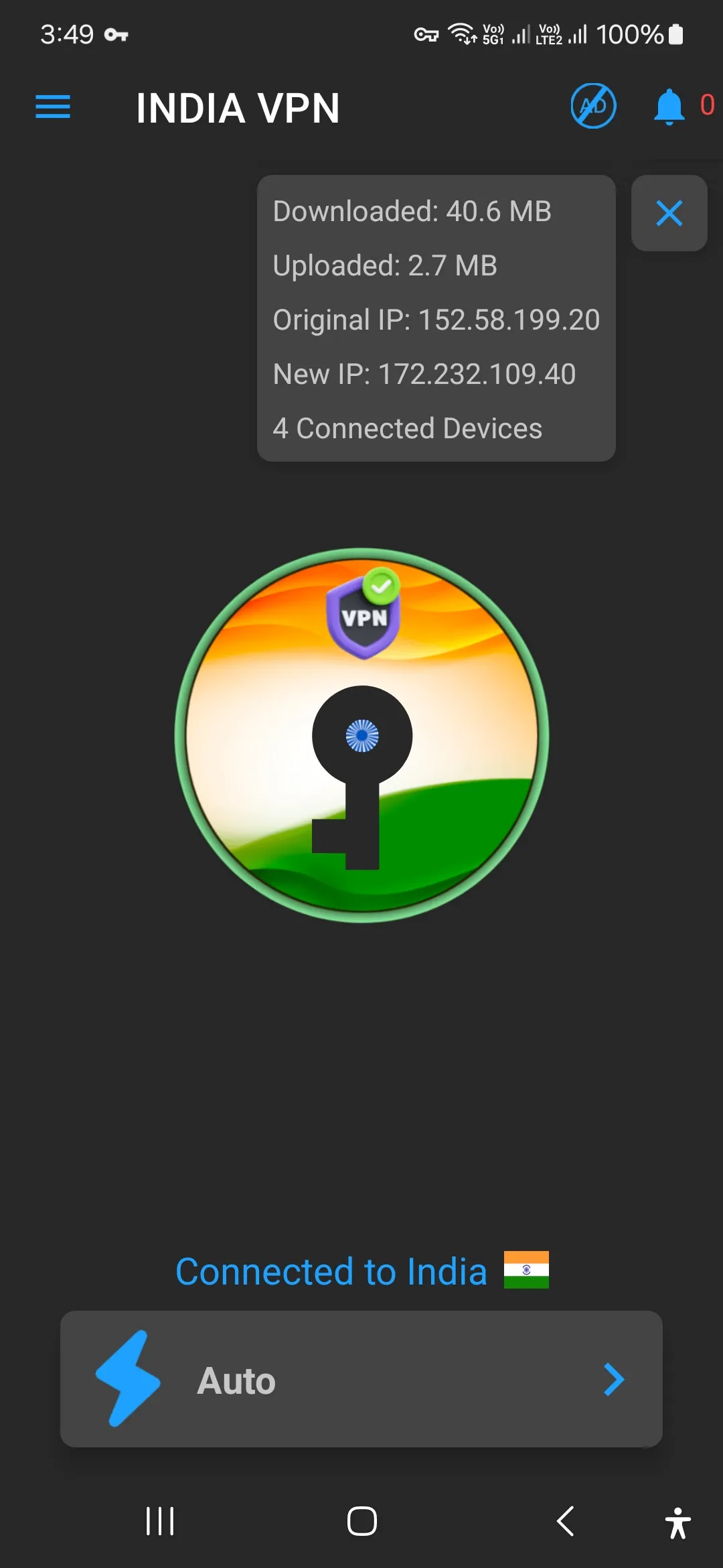 VPN INDIA -Secure & Fast Proxy | Indus Appstore | Screenshot