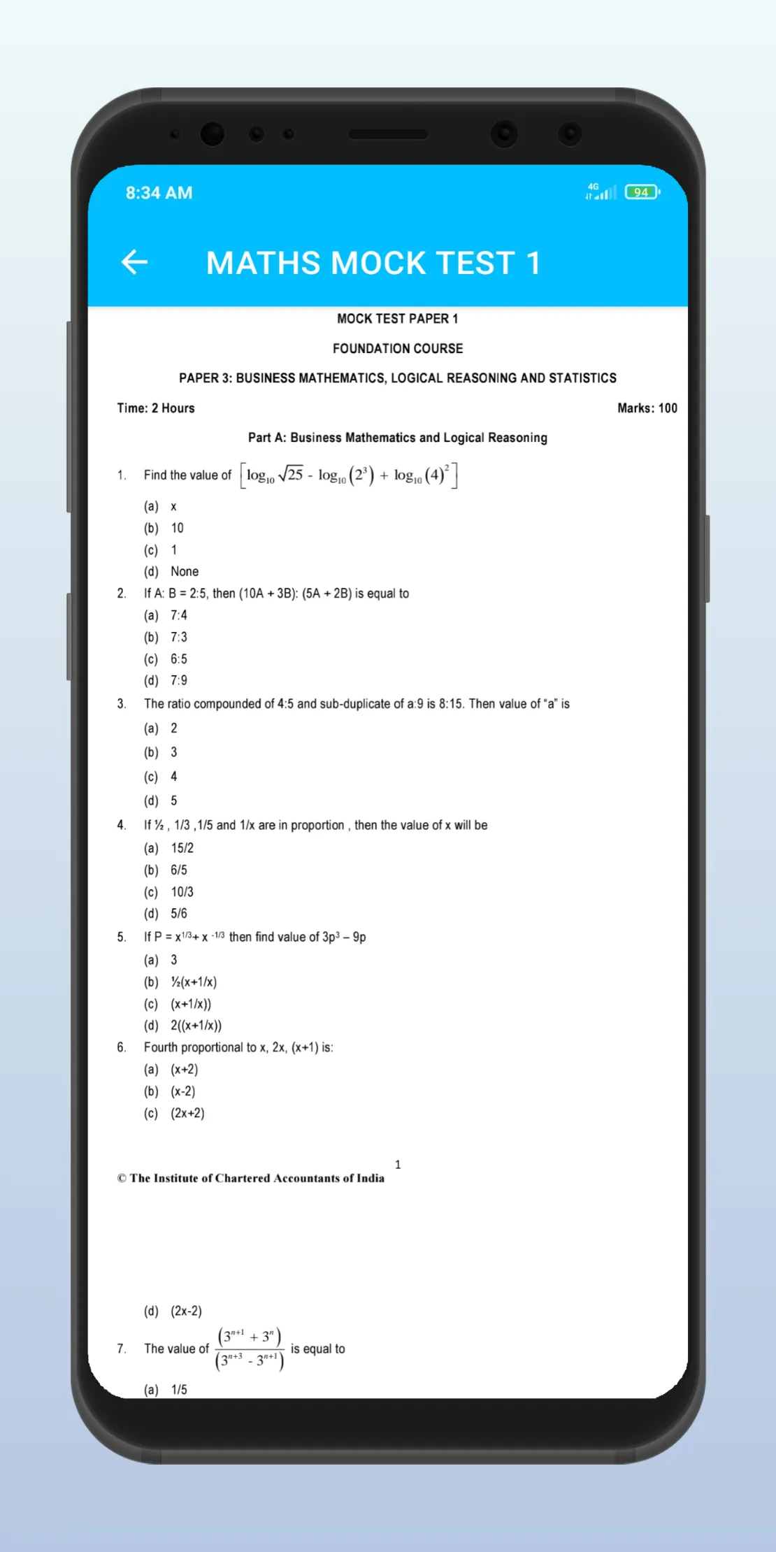 CA Foundation Question Papers | Indus Appstore | Screenshot