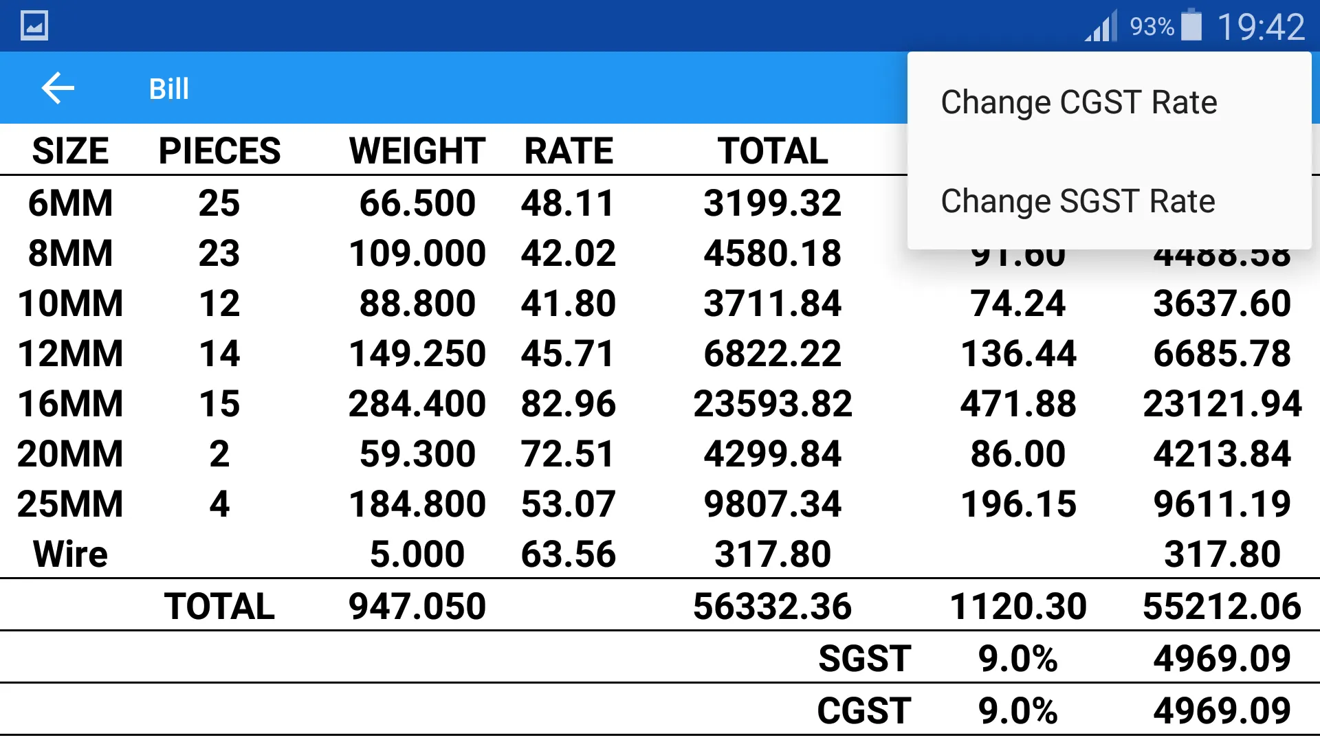 Steel TMT RebarCost Calculator | Indus Appstore | Screenshot