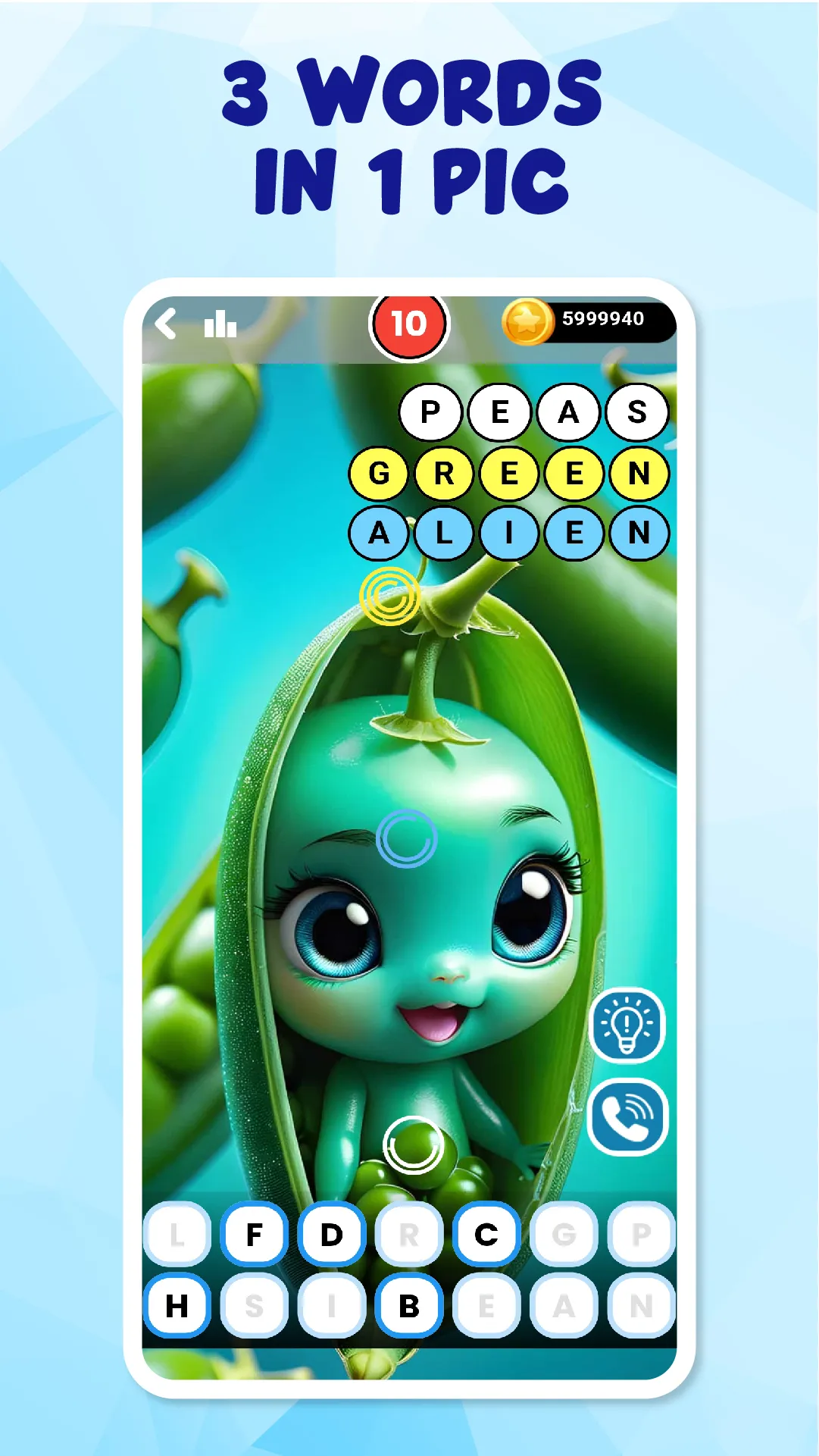 3Words1Pic - Word Spells Game | Indus Appstore | Screenshot
