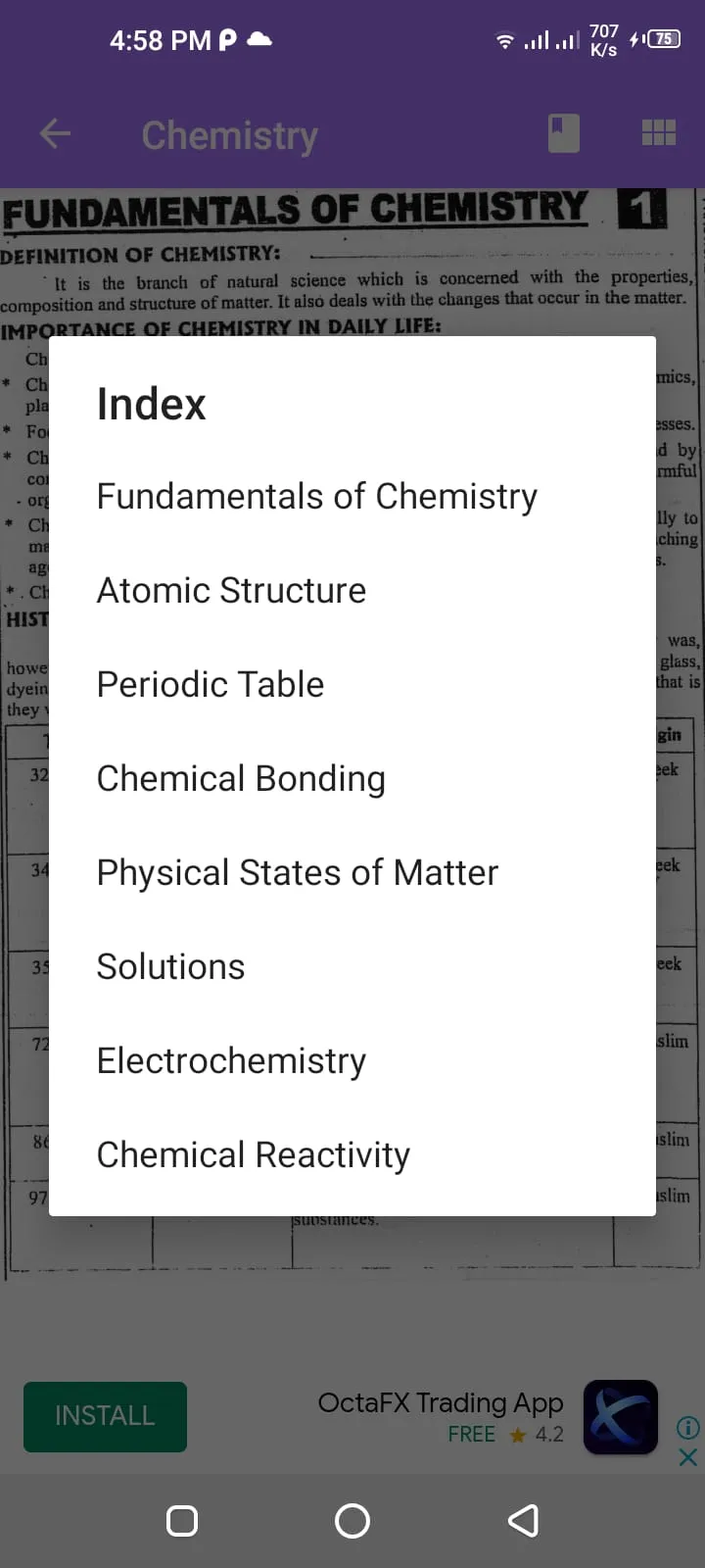 PC Notes Chemistry IX | Indus Appstore | Screenshot