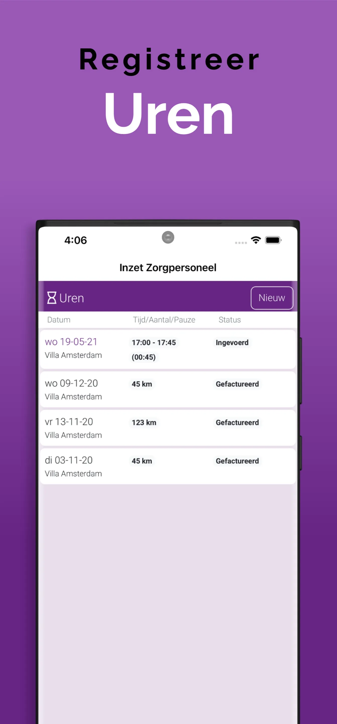 Inzet Zorgpersoneel | Indus Appstore | Screenshot