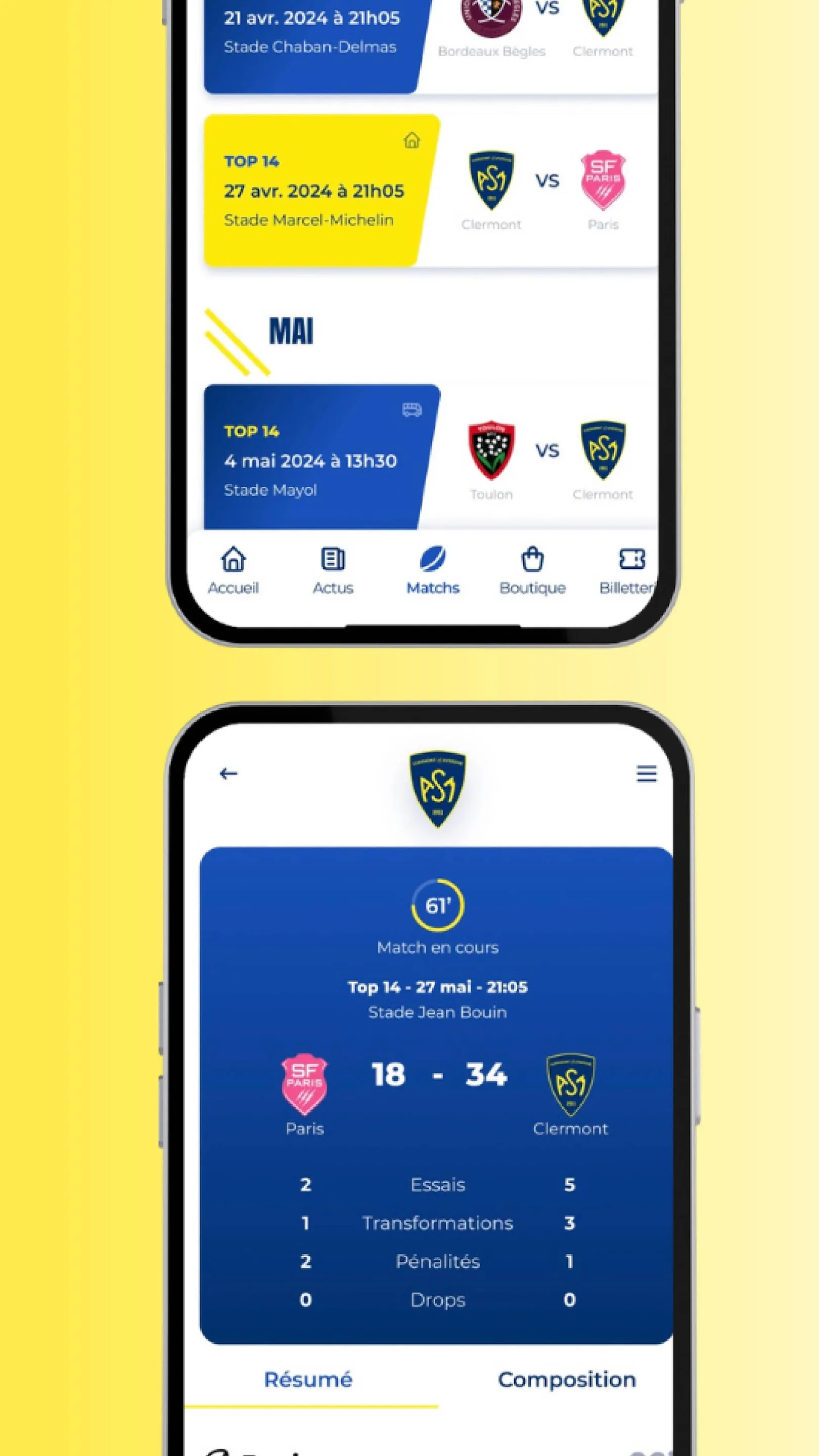 ASM Clermont Auvergne | Indus Appstore | Screenshot