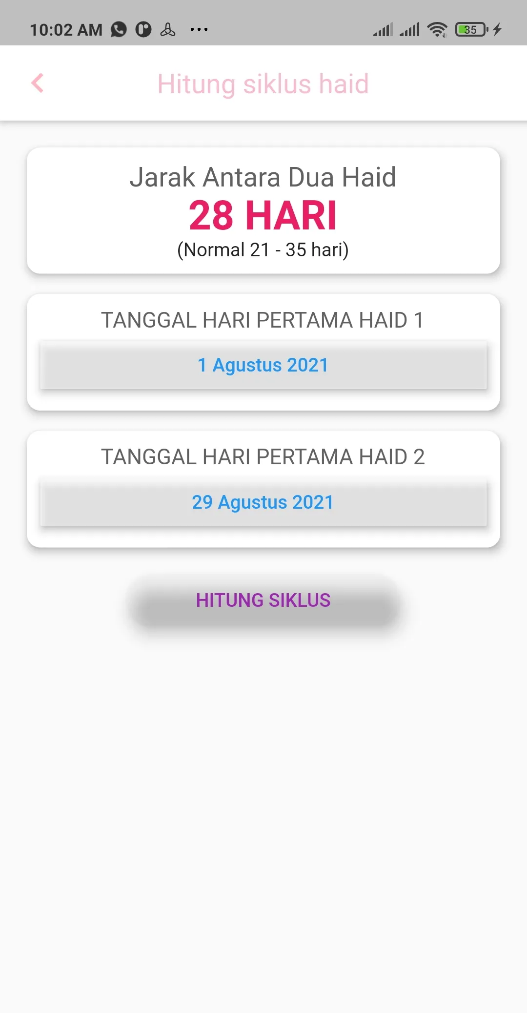 Kalkulator Masa Subur | Indus Appstore | Screenshot