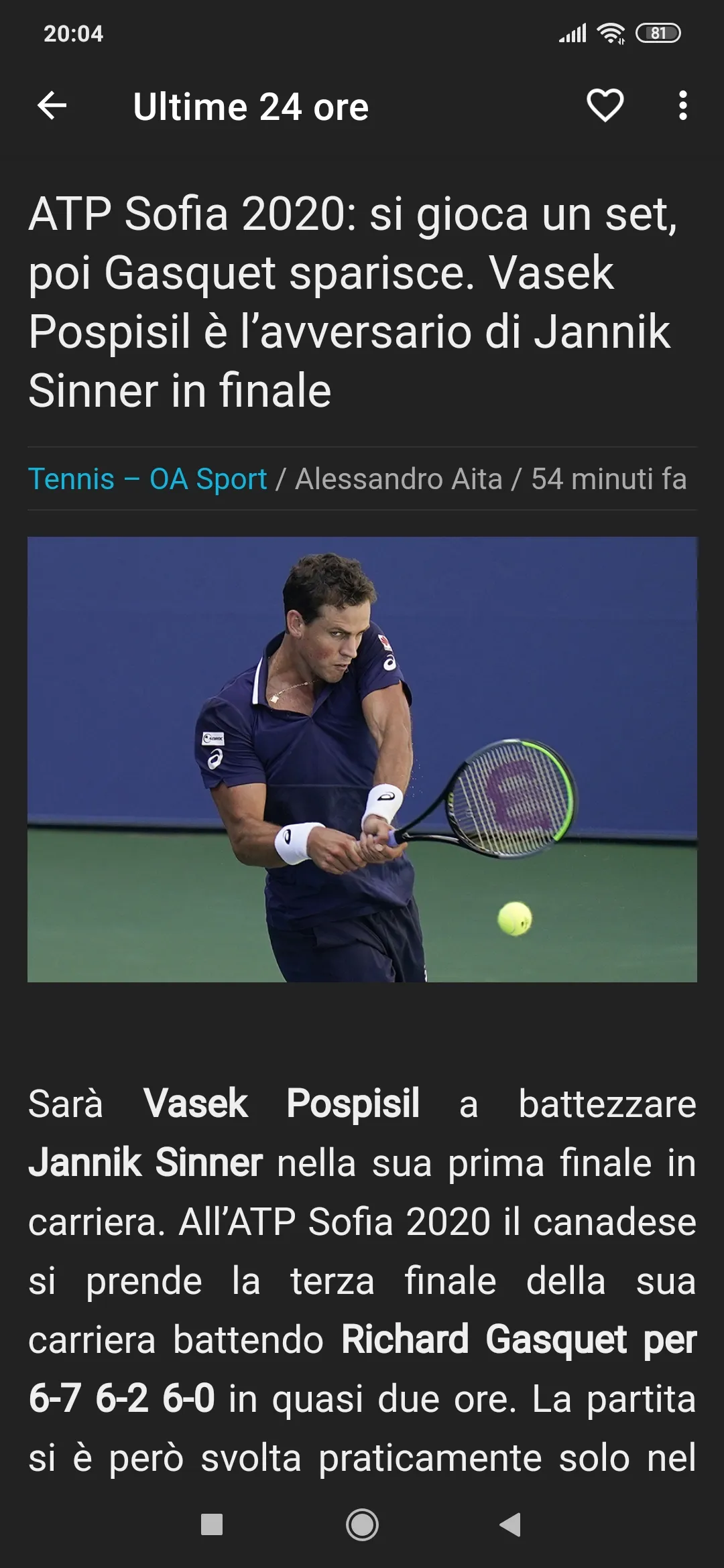 News - Tennis Italia | Indus Appstore | Screenshot