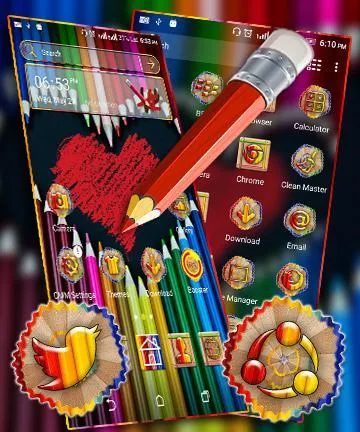 Color Pencil Heart Theme | Indus Appstore | Screenshot