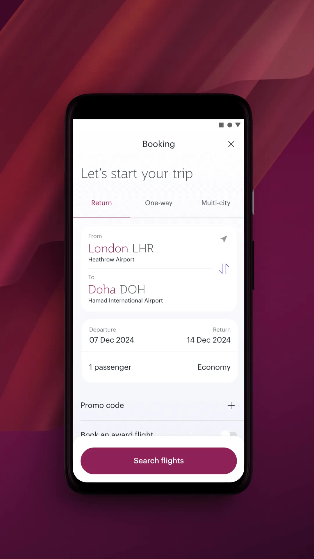 Qatar Airways | Indus Appstore | Screenshot