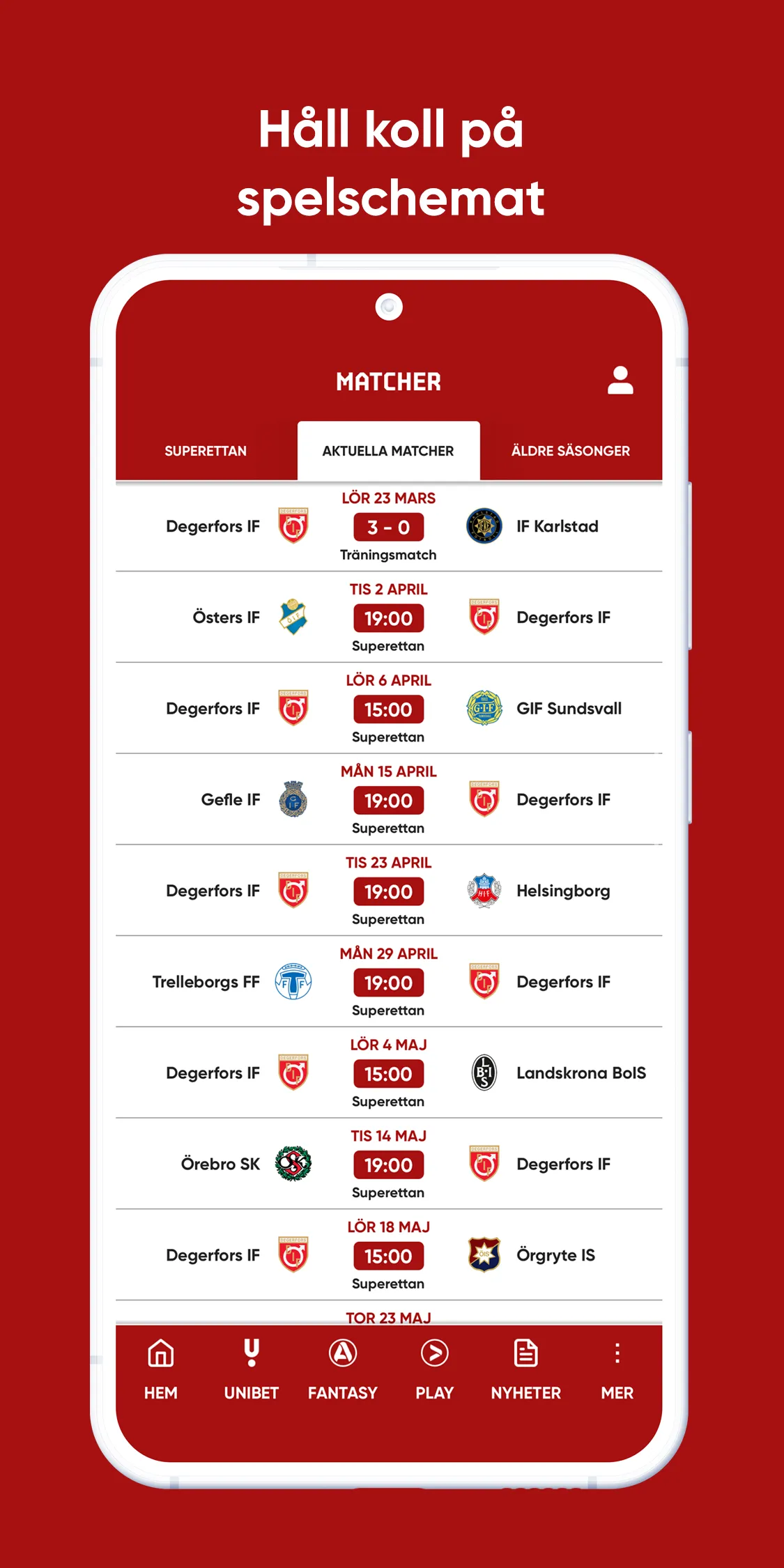 Degerfors IF Live | Indus Appstore | Screenshot