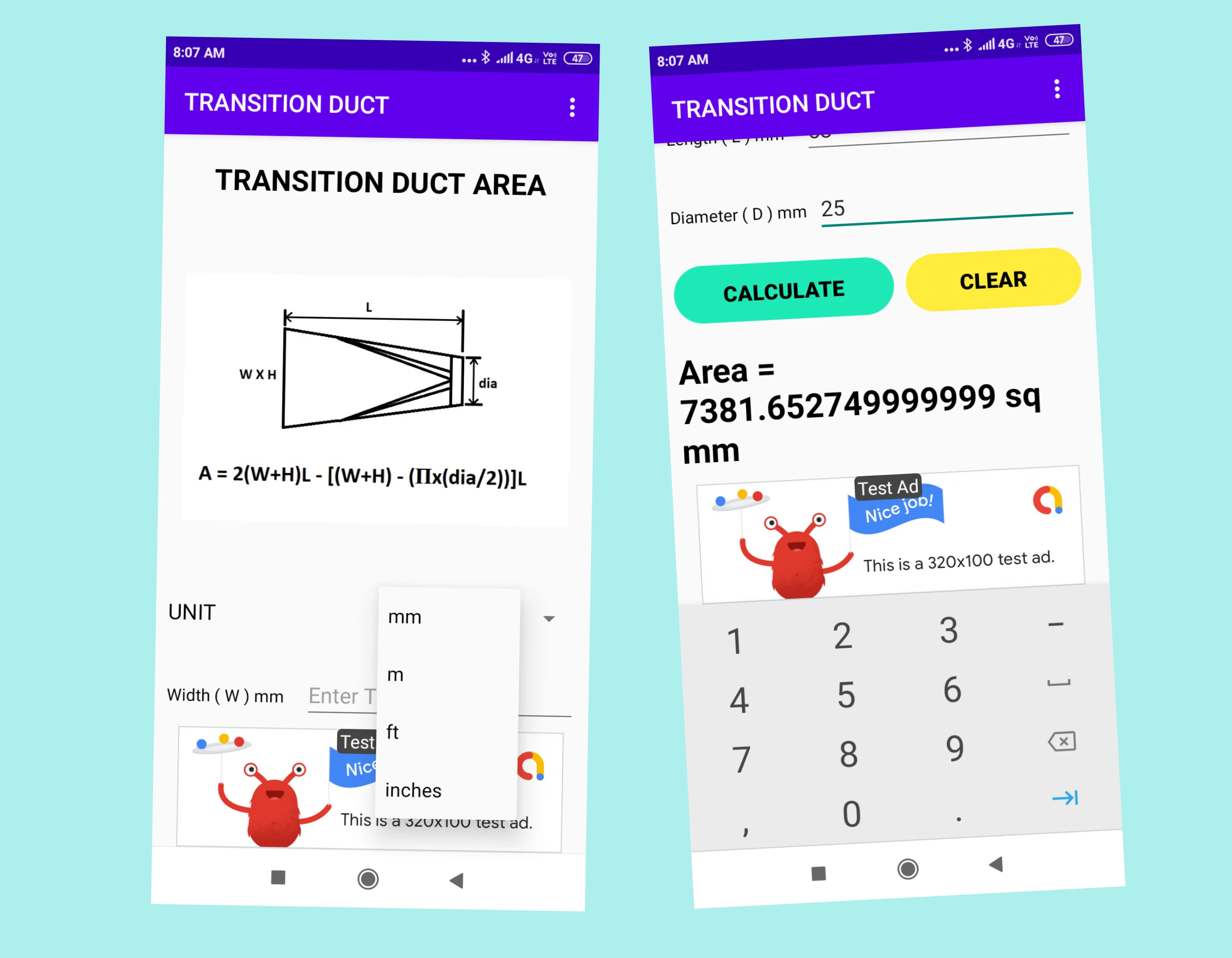 Duct Area Calculator | Indus Appstore | Screenshot