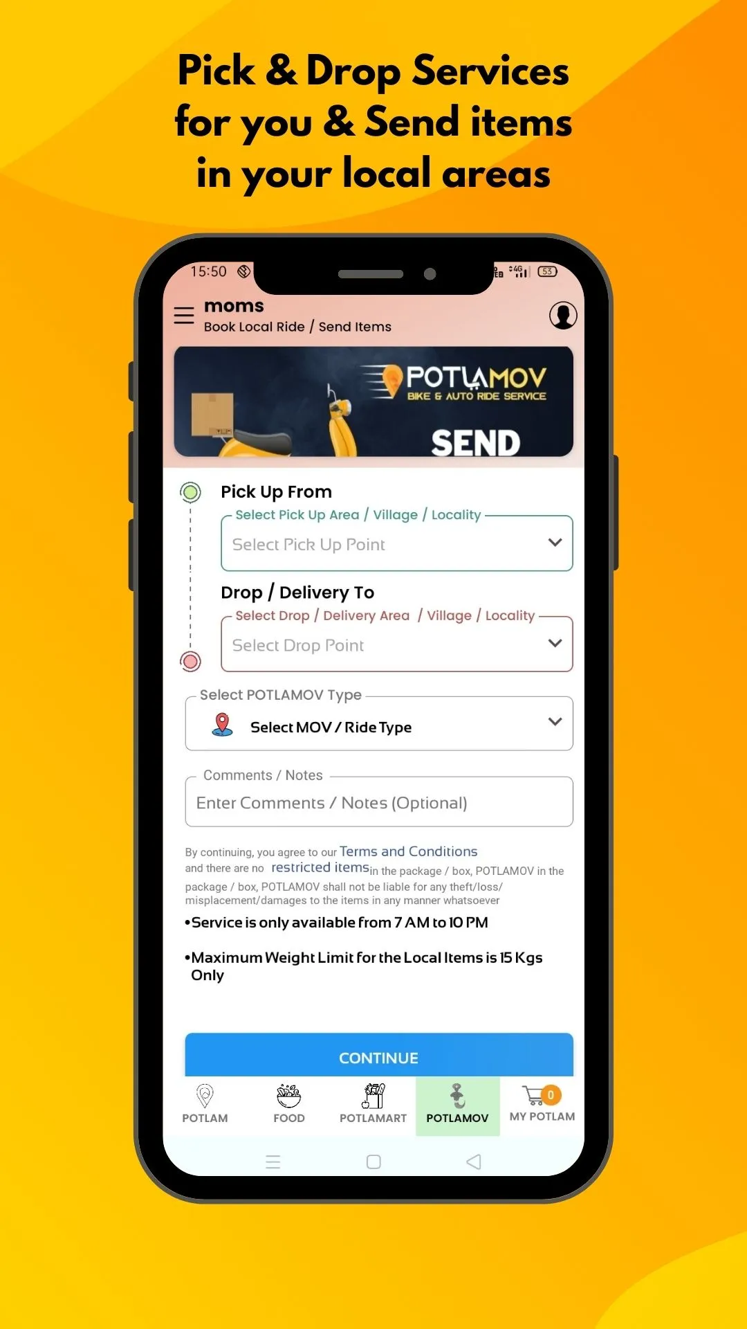 POTLAM - Food and Kirana App | Indus Appstore | Screenshot