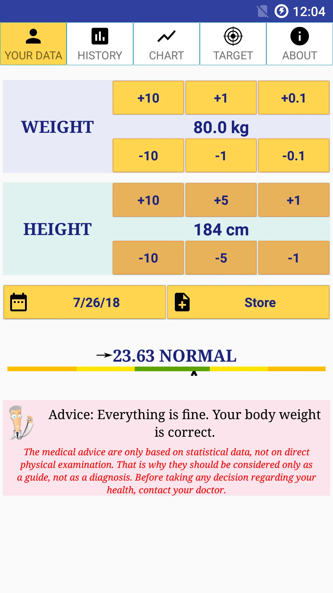 BMI & Ideal Weight Calculator | Indus Appstore | Screenshot