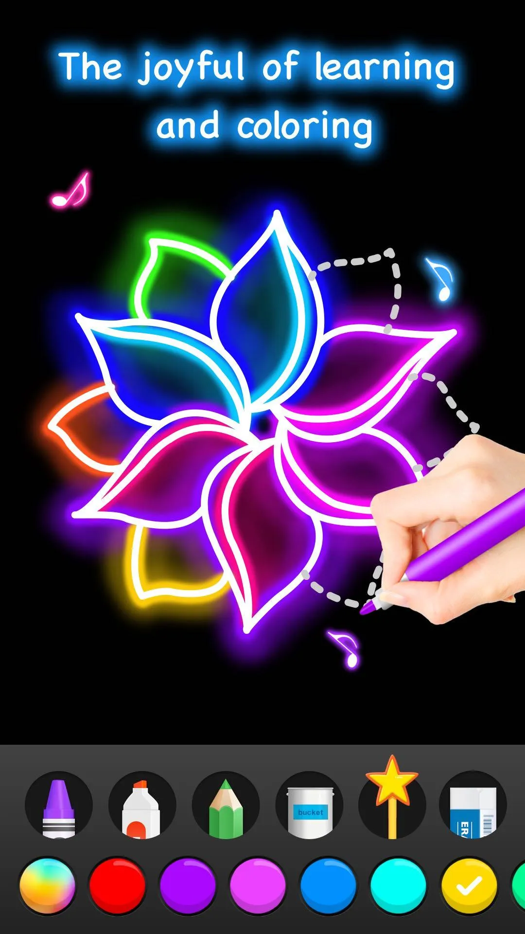 Learn To Draw Glow Flower | Indus Appstore | Screenshot