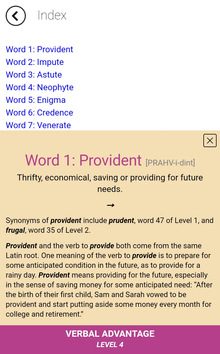 Verbal Advantage - Level 4 | Indus Appstore | Screenshot