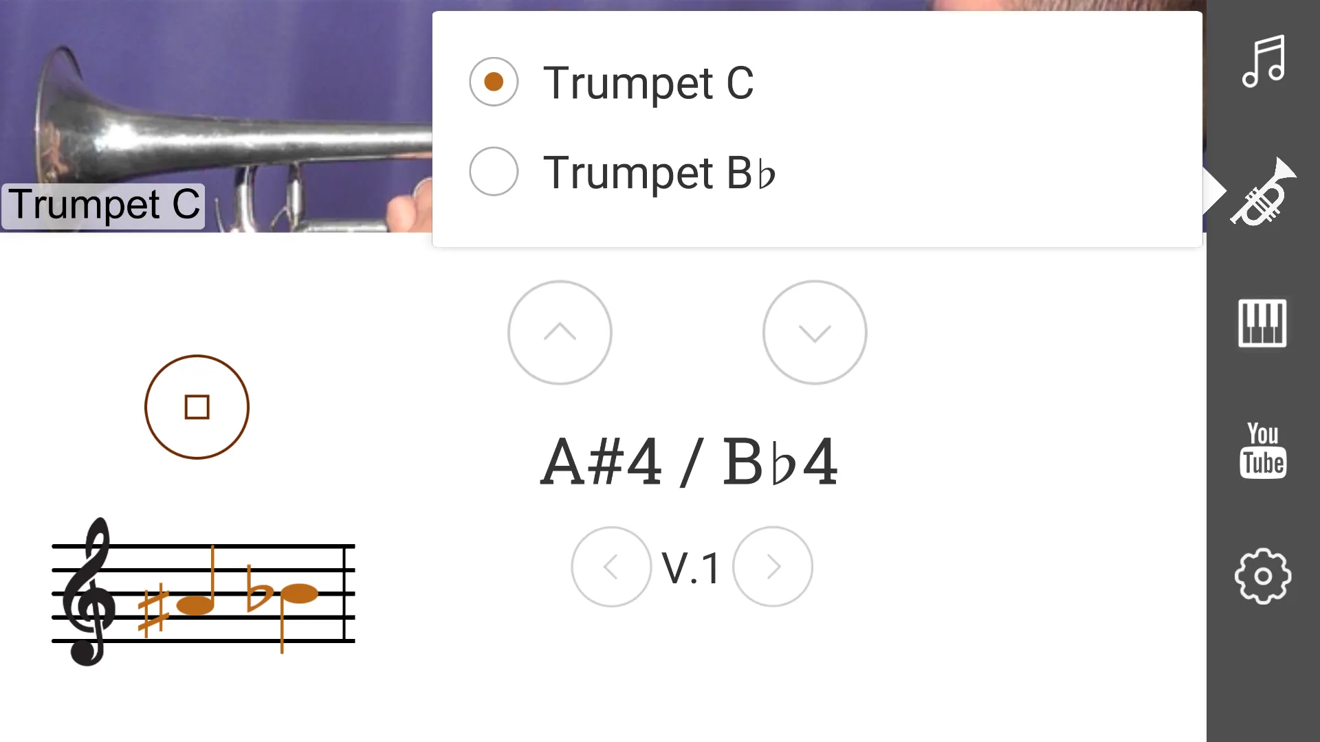 2D Trumpet Fingering Chart | Indus Appstore | Screenshot