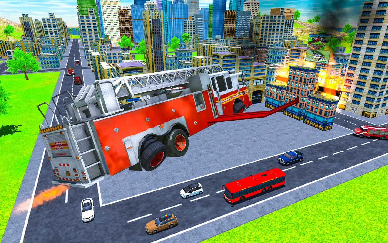 Flying Robot Fire Truck Game | Indus Appstore | Screenshot