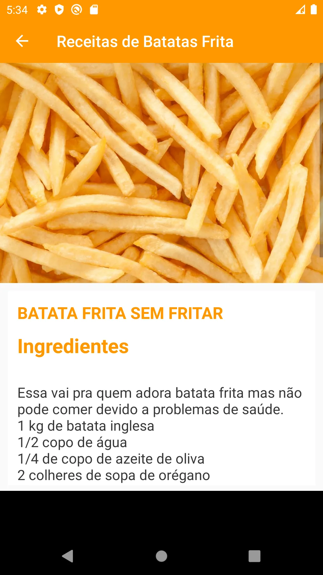 Receitas de Batatas Frita | Indus Appstore | Screenshot