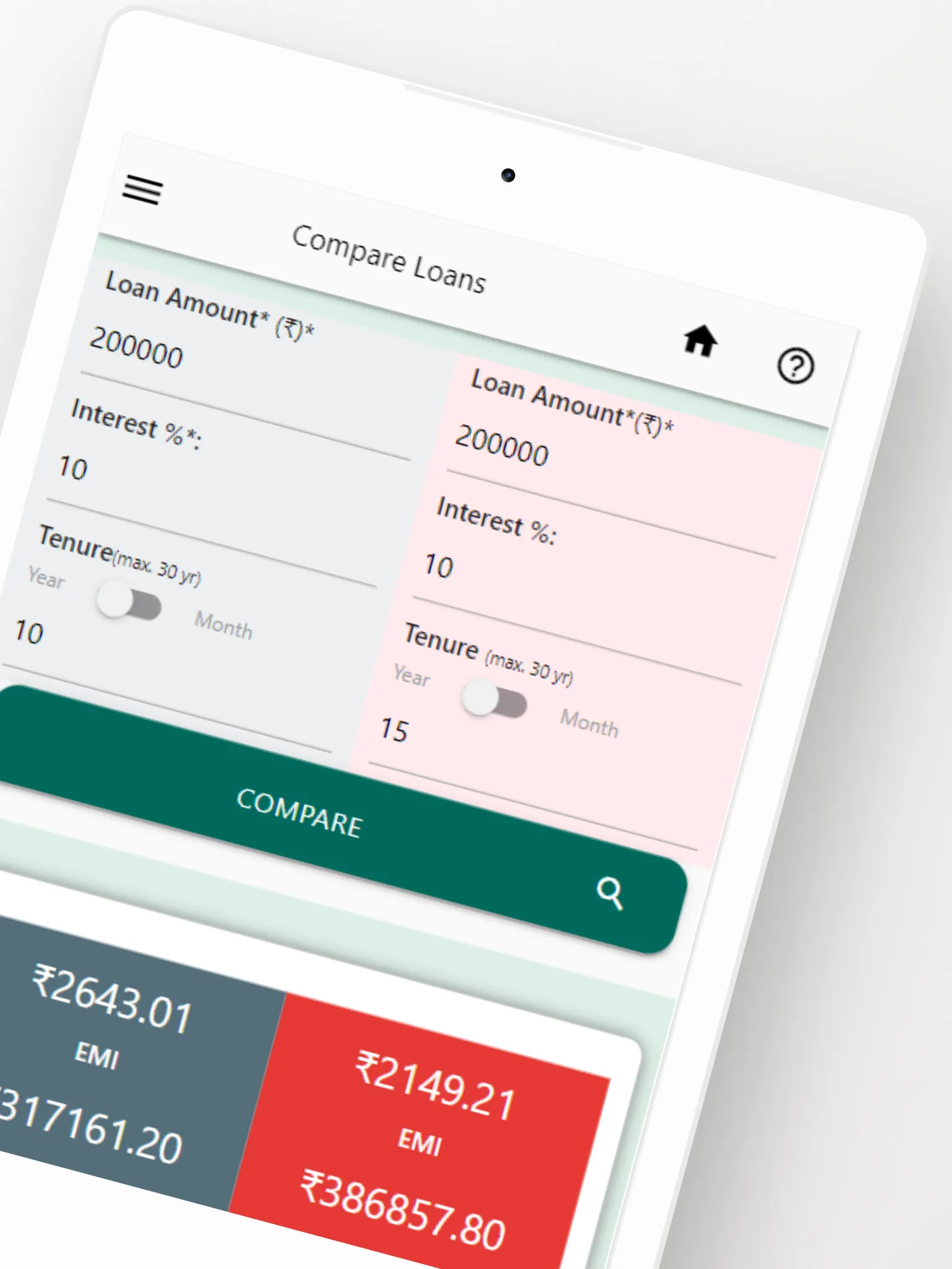 FinC EMI Calculator | Indus Appstore | Screenshot