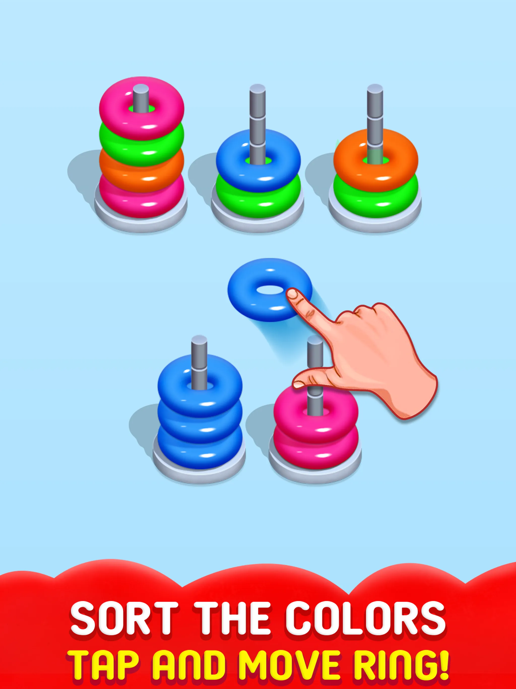 Hoop Sort - Color Hoop Stack | Indus Appstore | Screenshot