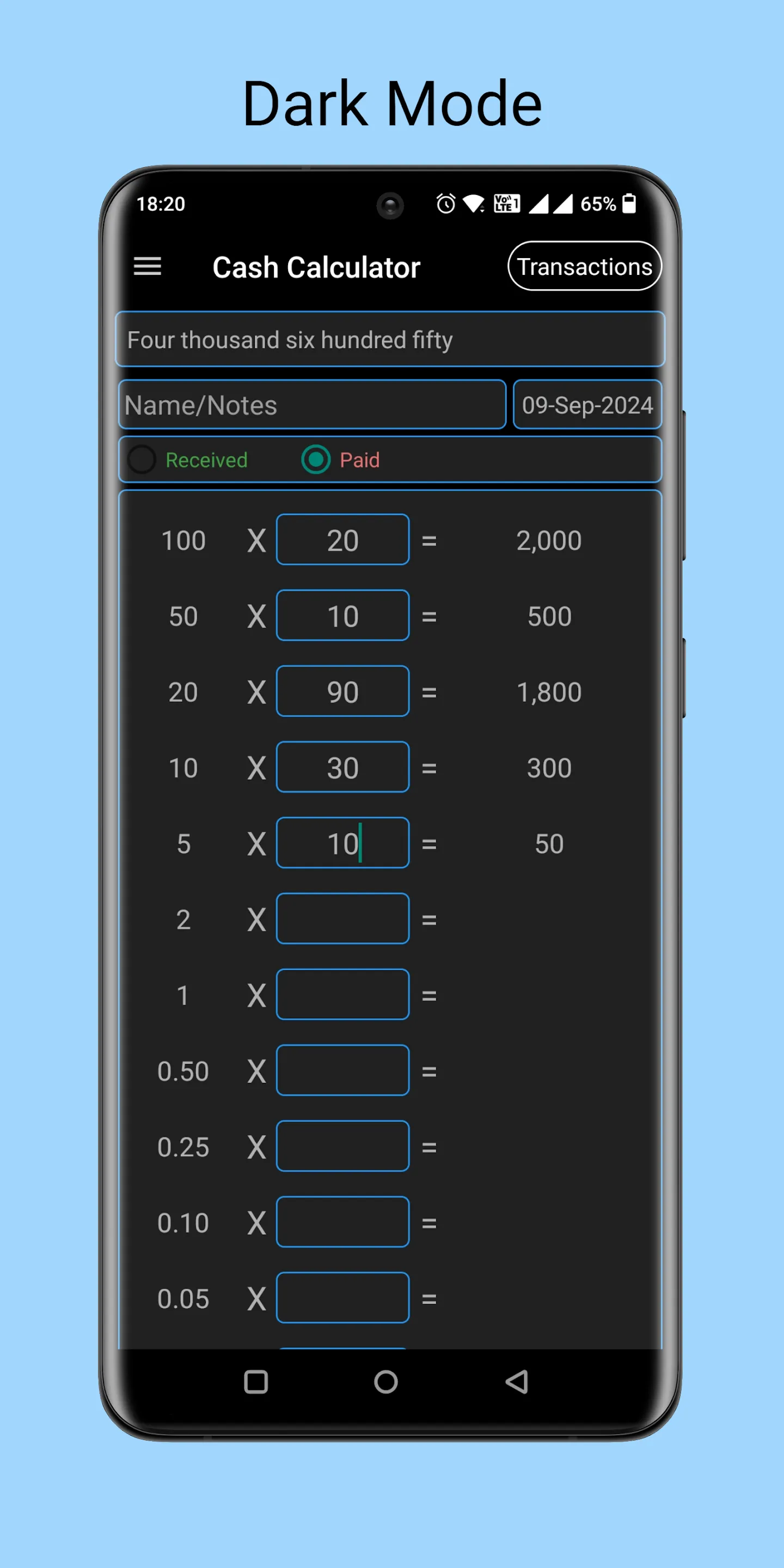 Cash Calculator- money counter | Indus Appstore | Screenshot