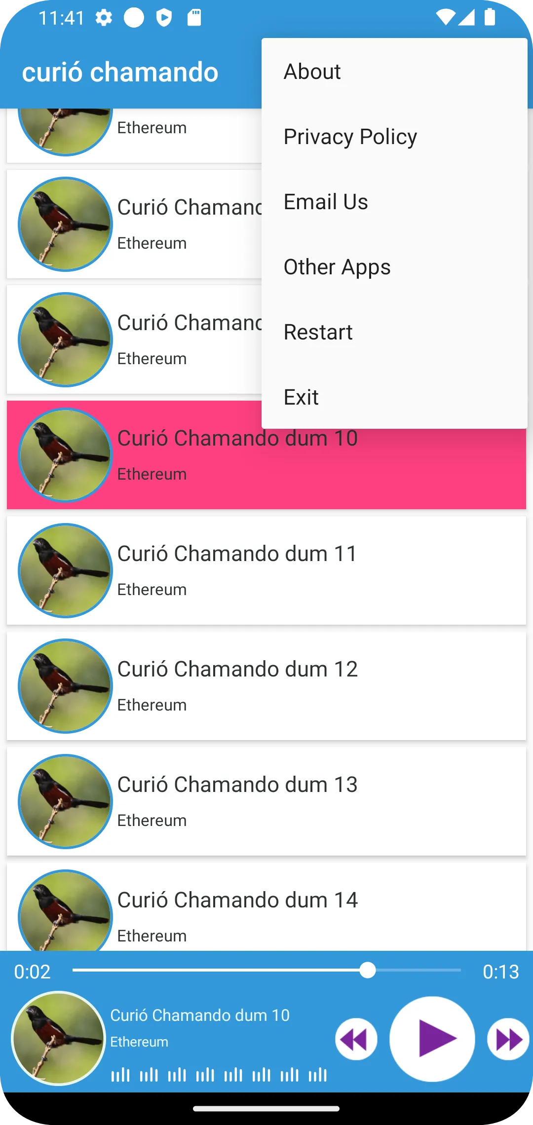 Curió chamando | Indus Appstore | Screenshot