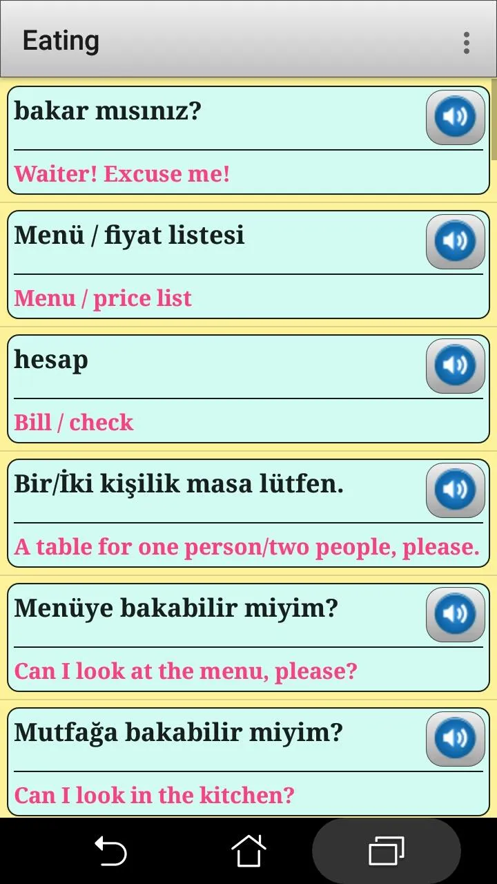 Turkish phrasebook and phrases | Indus Appstore | Screenshot