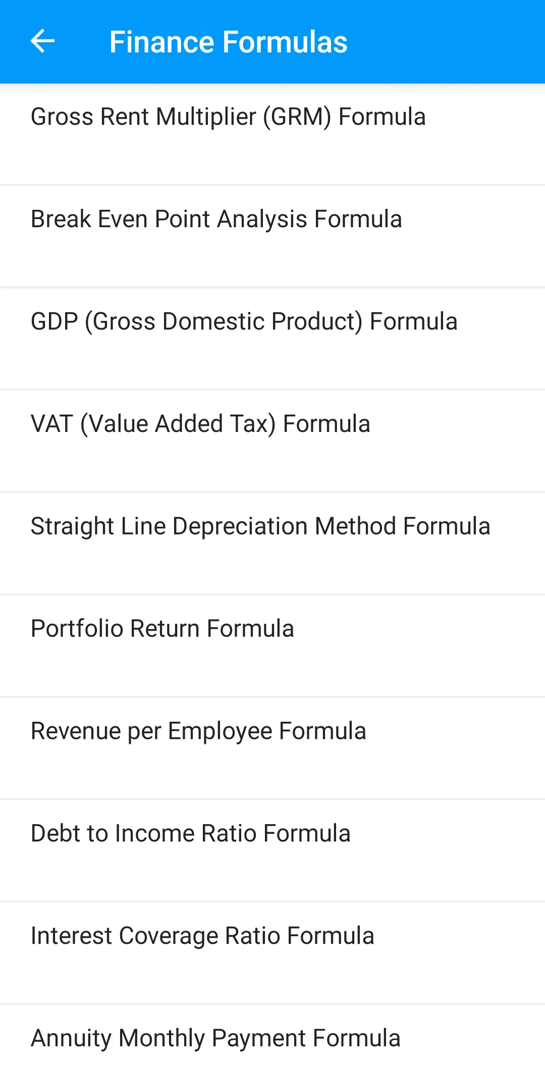 Accounting Formulas | Indus Appstore | Screenshot