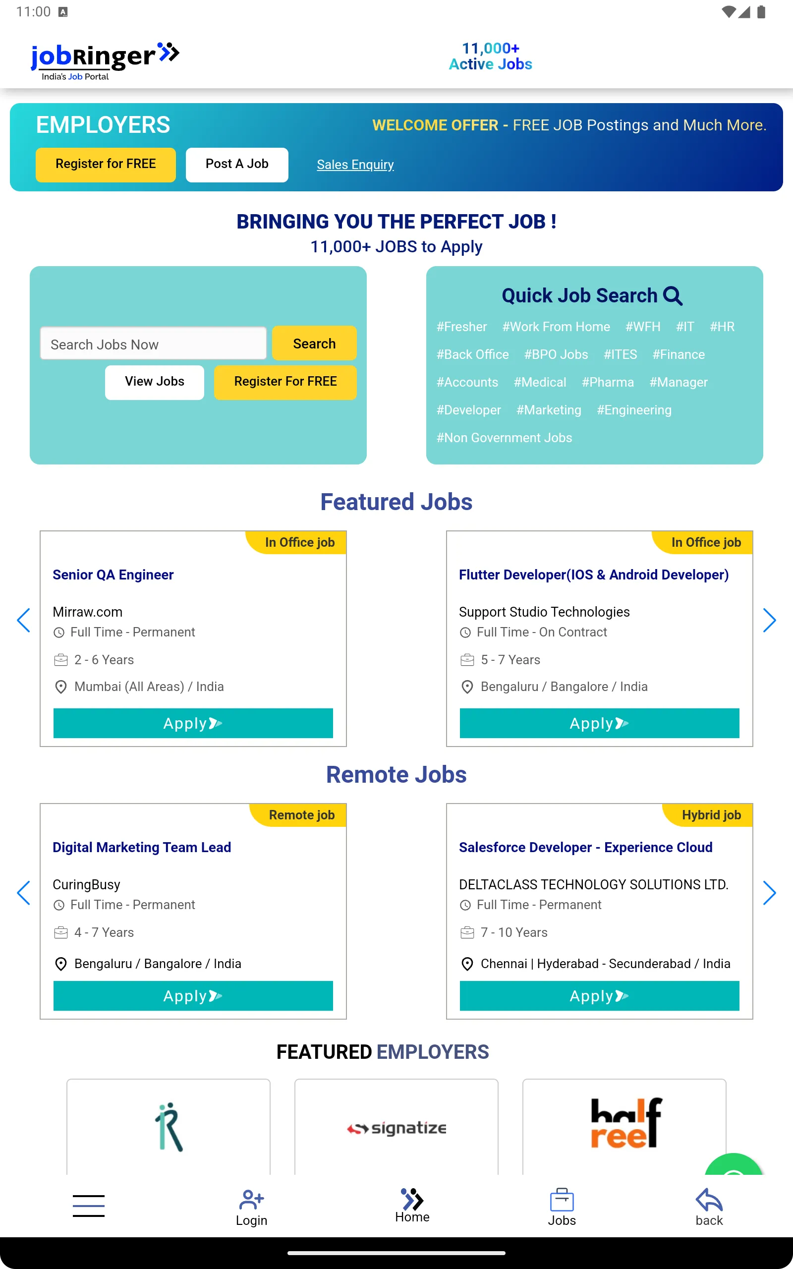 Jobringer - India's Job Portal | Indus Appstore | Screenshot