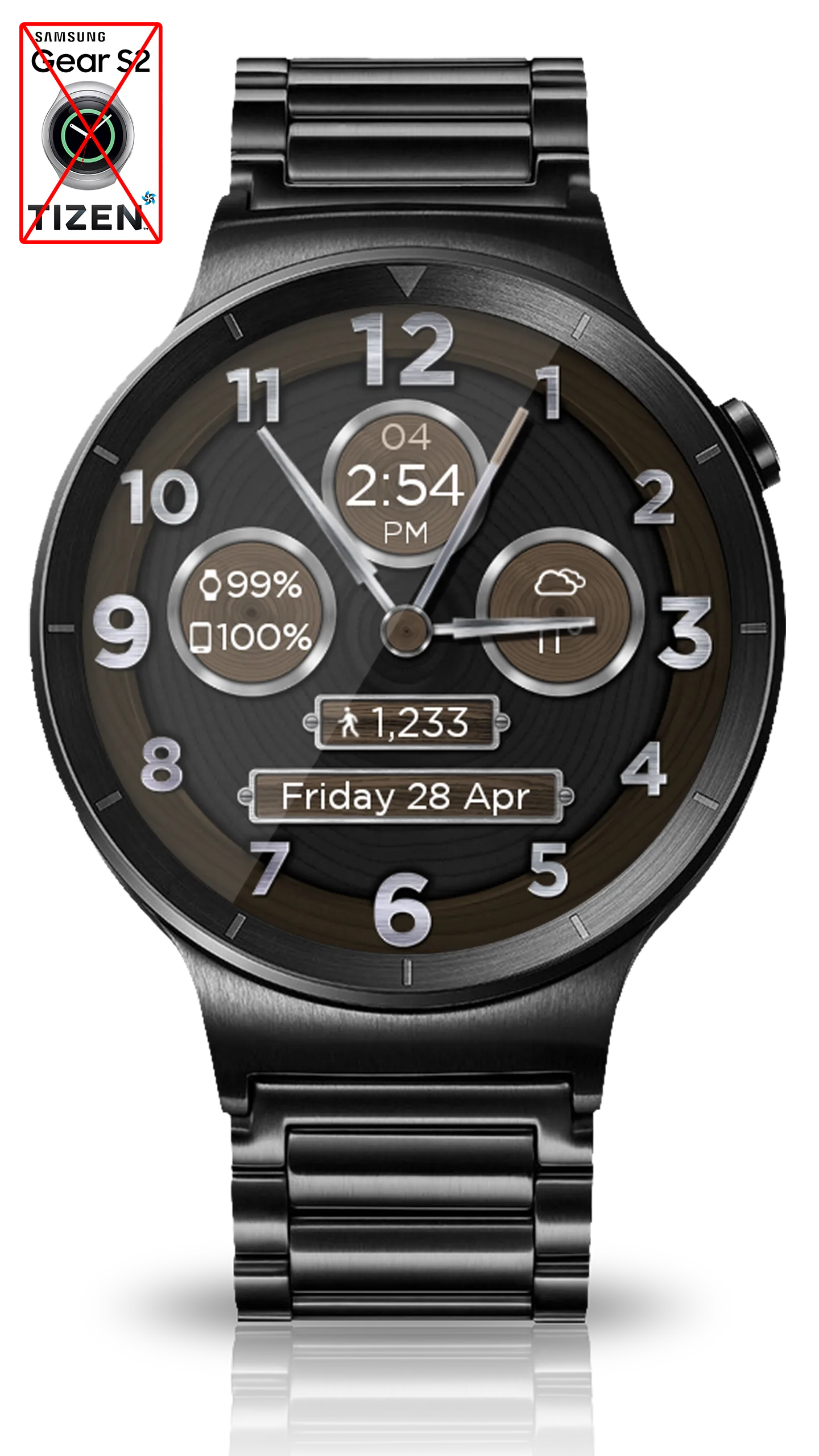 Brushed Wood HD Watch Face | Indus Appstore | Screenshot