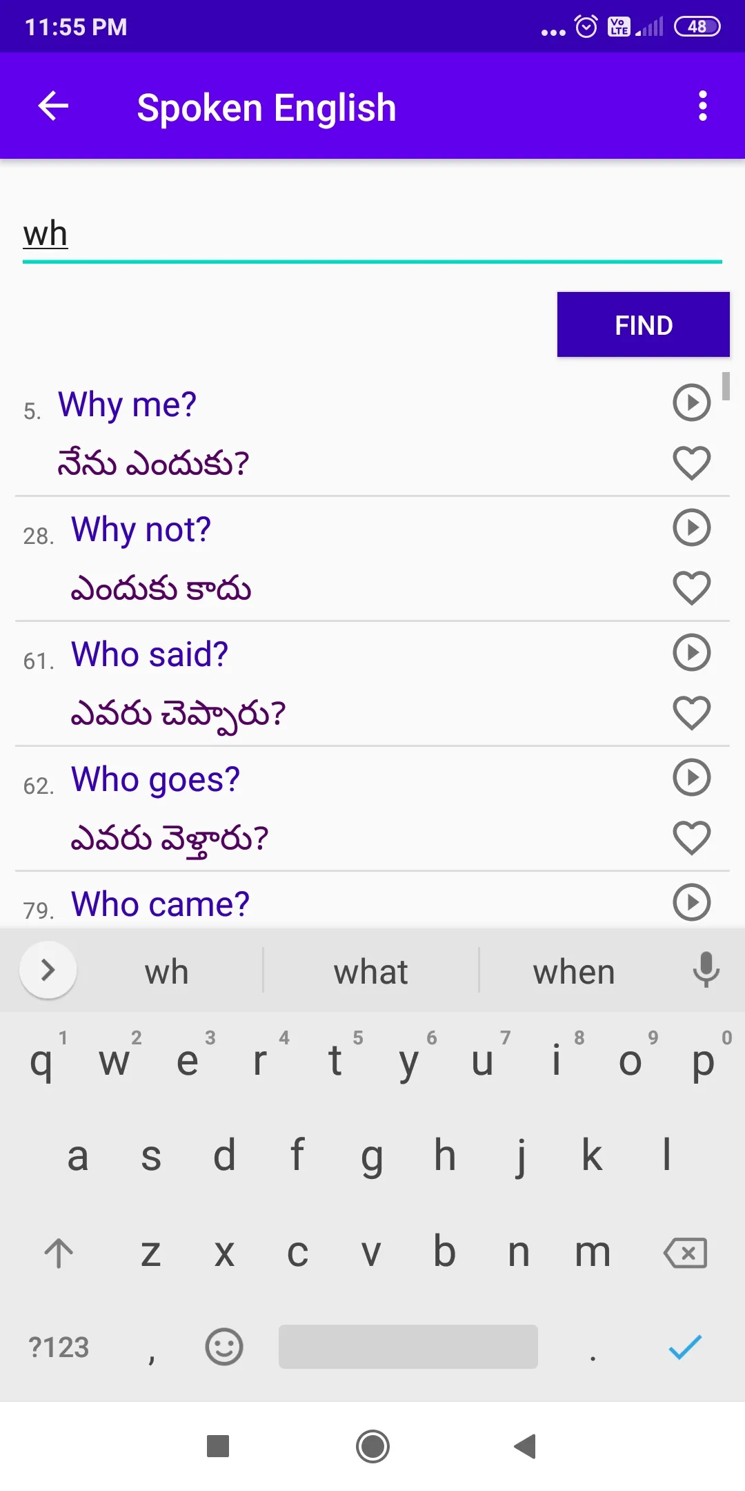 Spoken English through Telugu | Indus Appstore | Screenshot