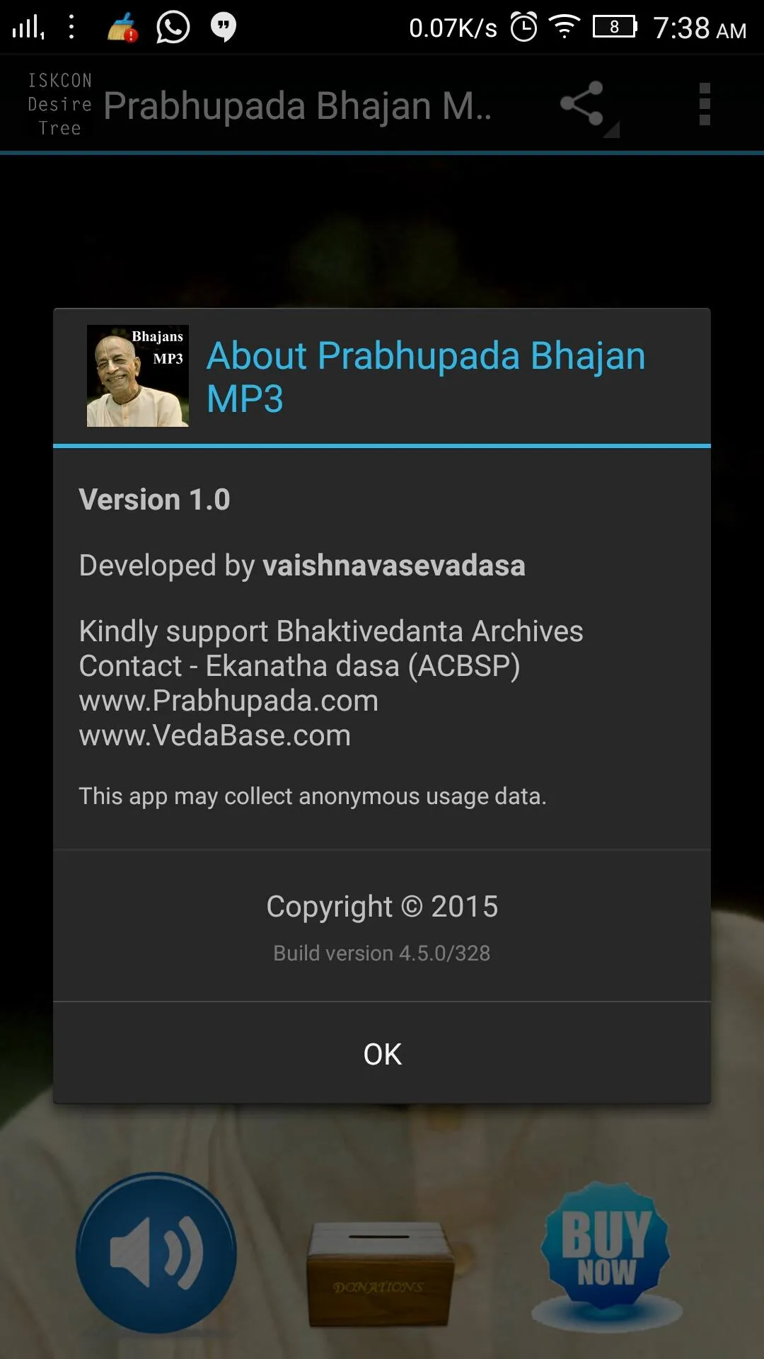 Srila Prabhupada Bhajans MP3 | Indus Appstore | Screenshot