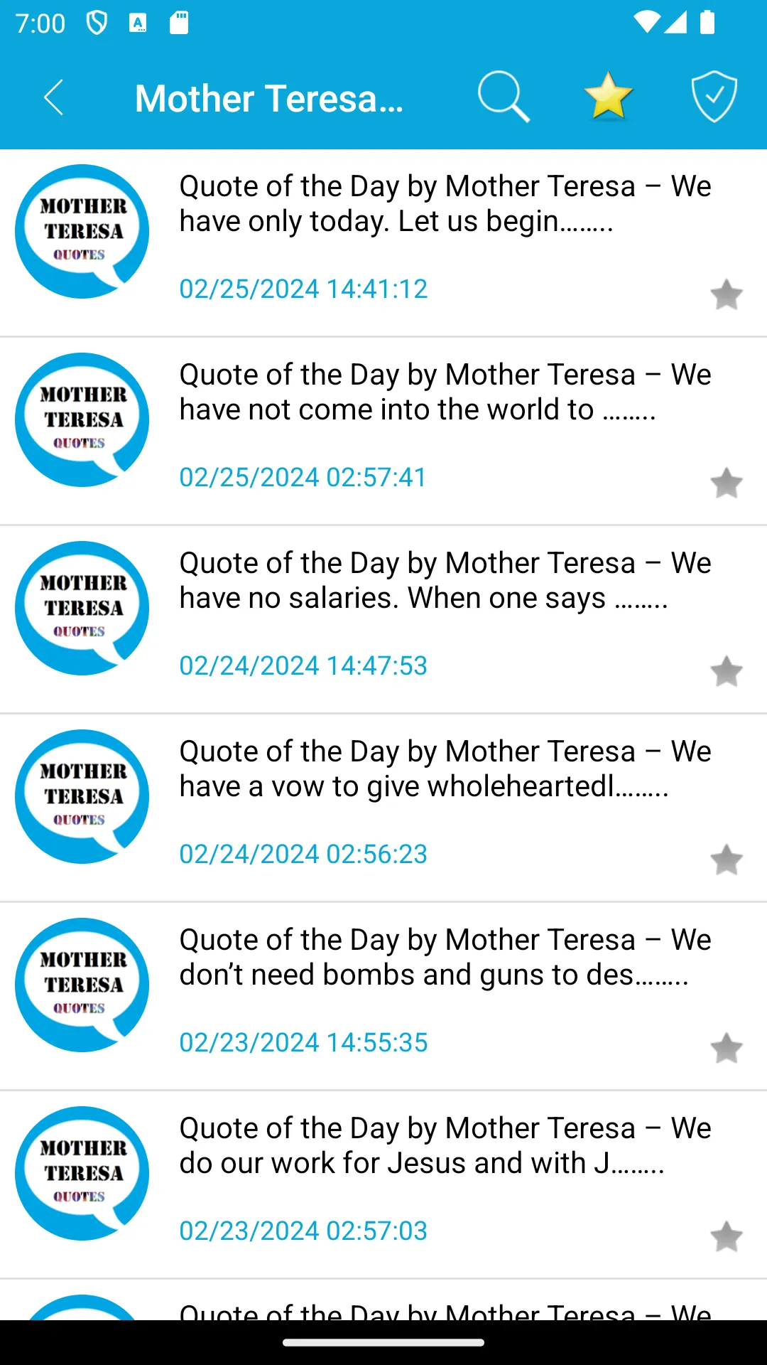 Mother Teresa Quote of the Day | Indus Appstore | Screenshot