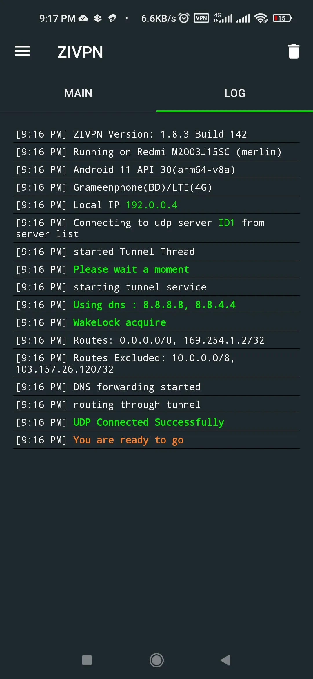 ZIVPN Tunnel (SSH/DNS/UDP) VPN | Indus Appstore | Screenshot