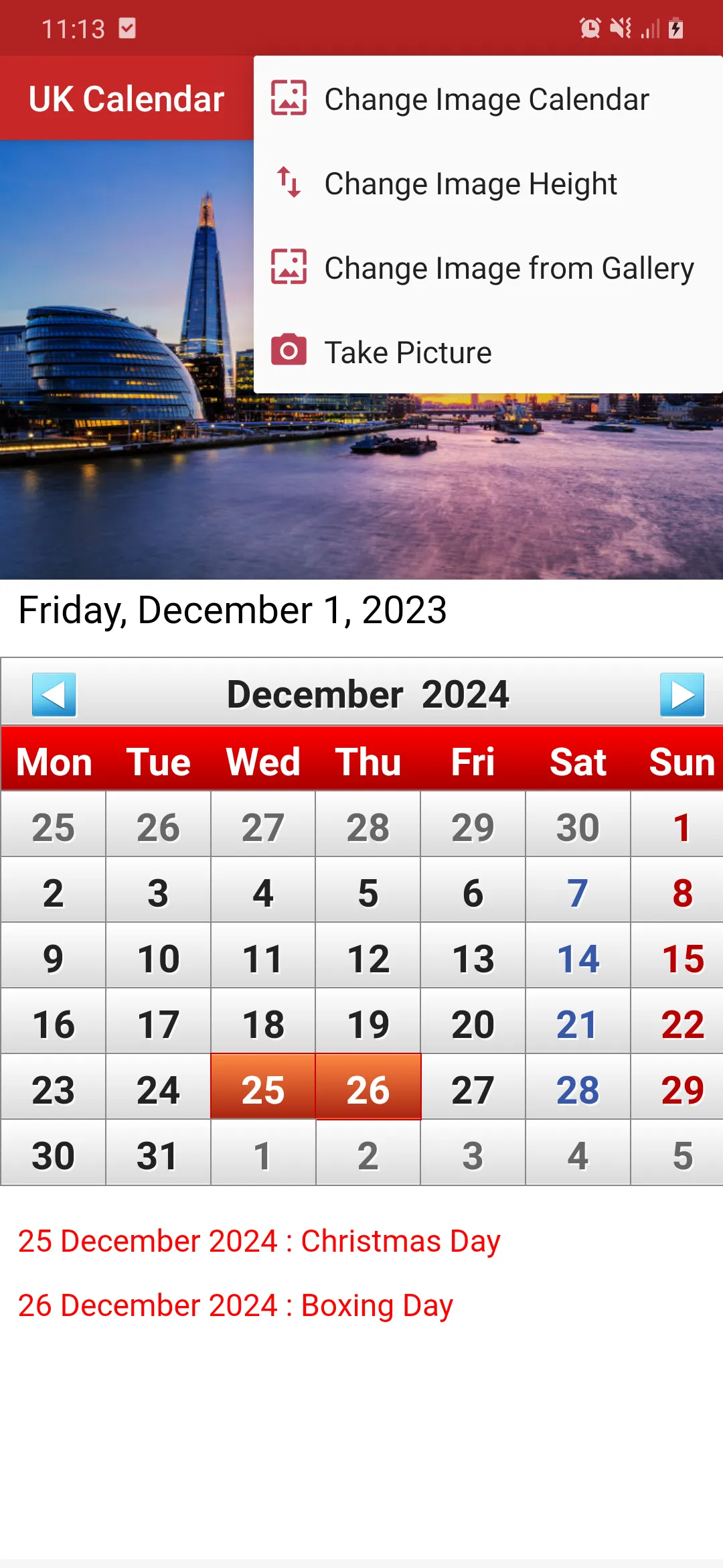 UK Calendar 2025 | Indus Appstore | Screenshot